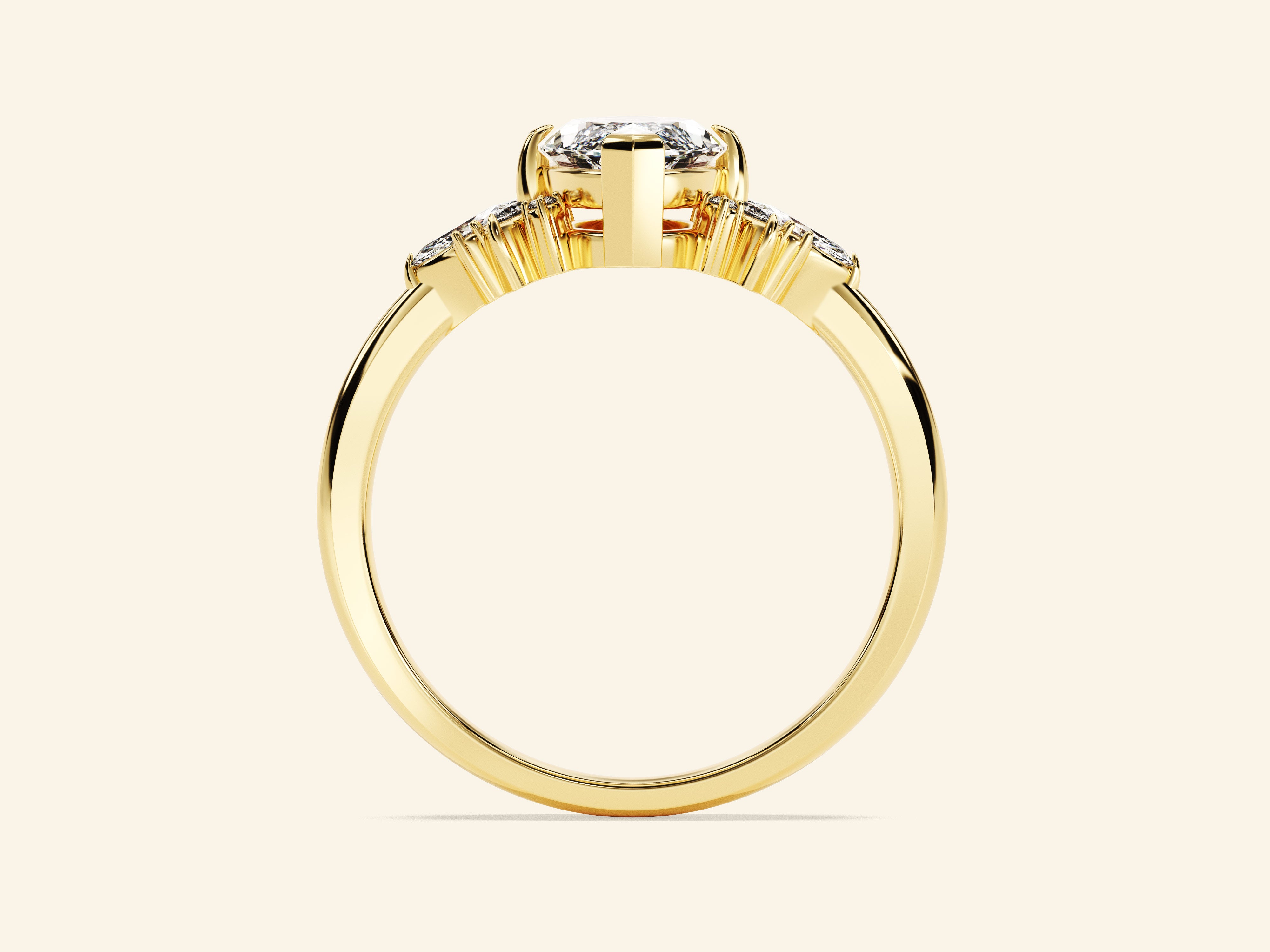Vintage Cluster Marquise Cut Engagement Ring