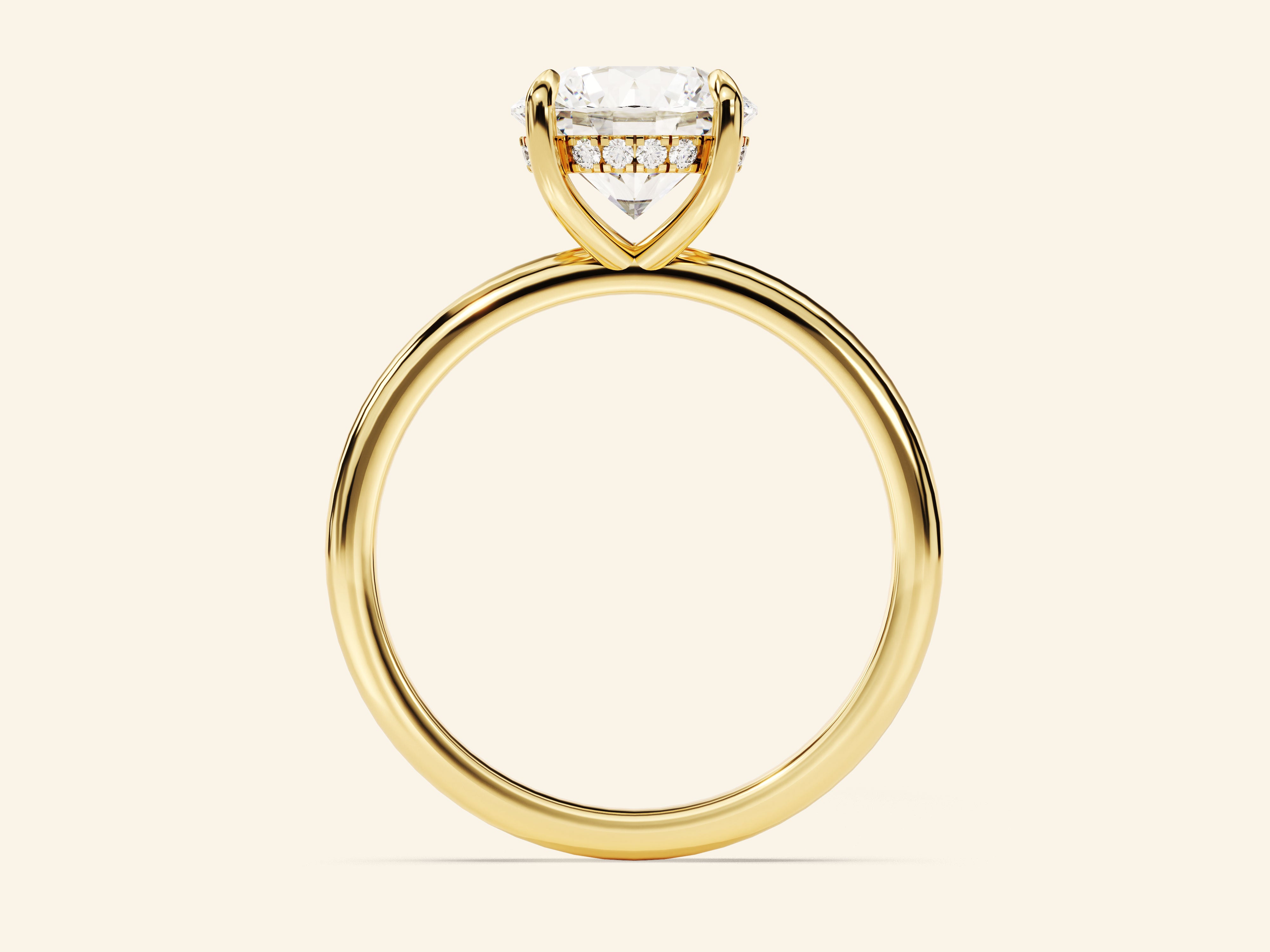 Hidden Halo Round Engagement Ring