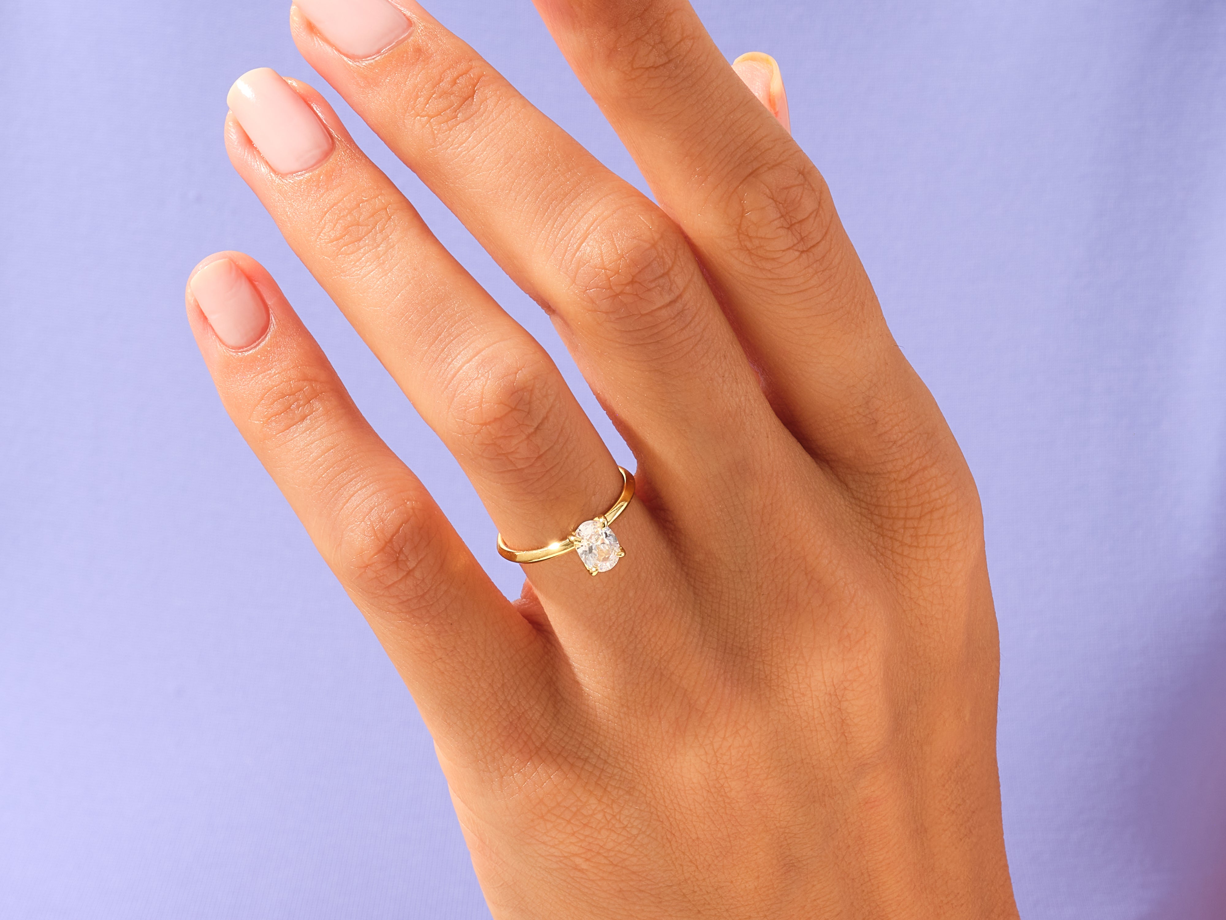 Hidden Halo Oval Engagement Ring