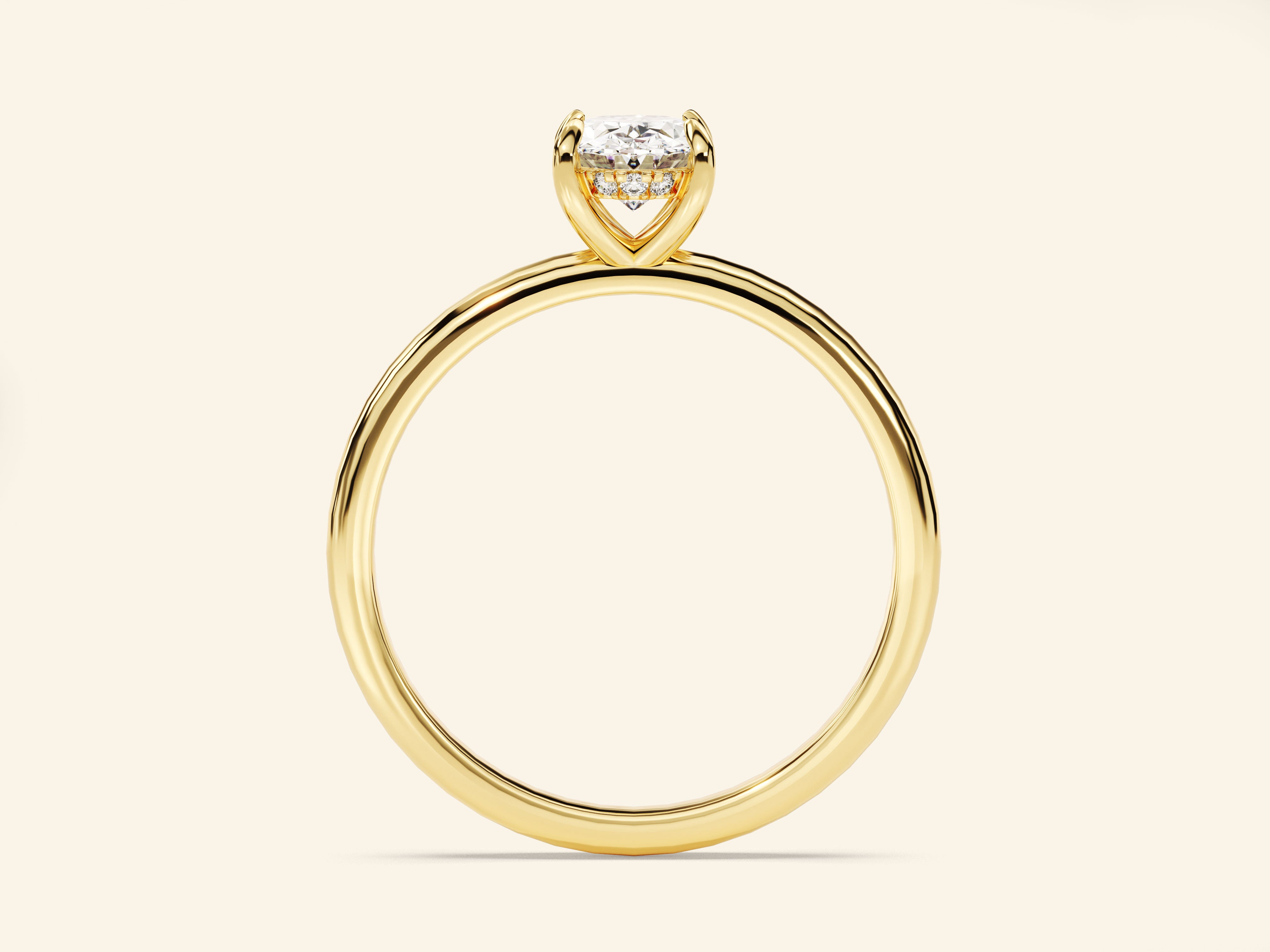Hidden Halo Oval Engagement Ring