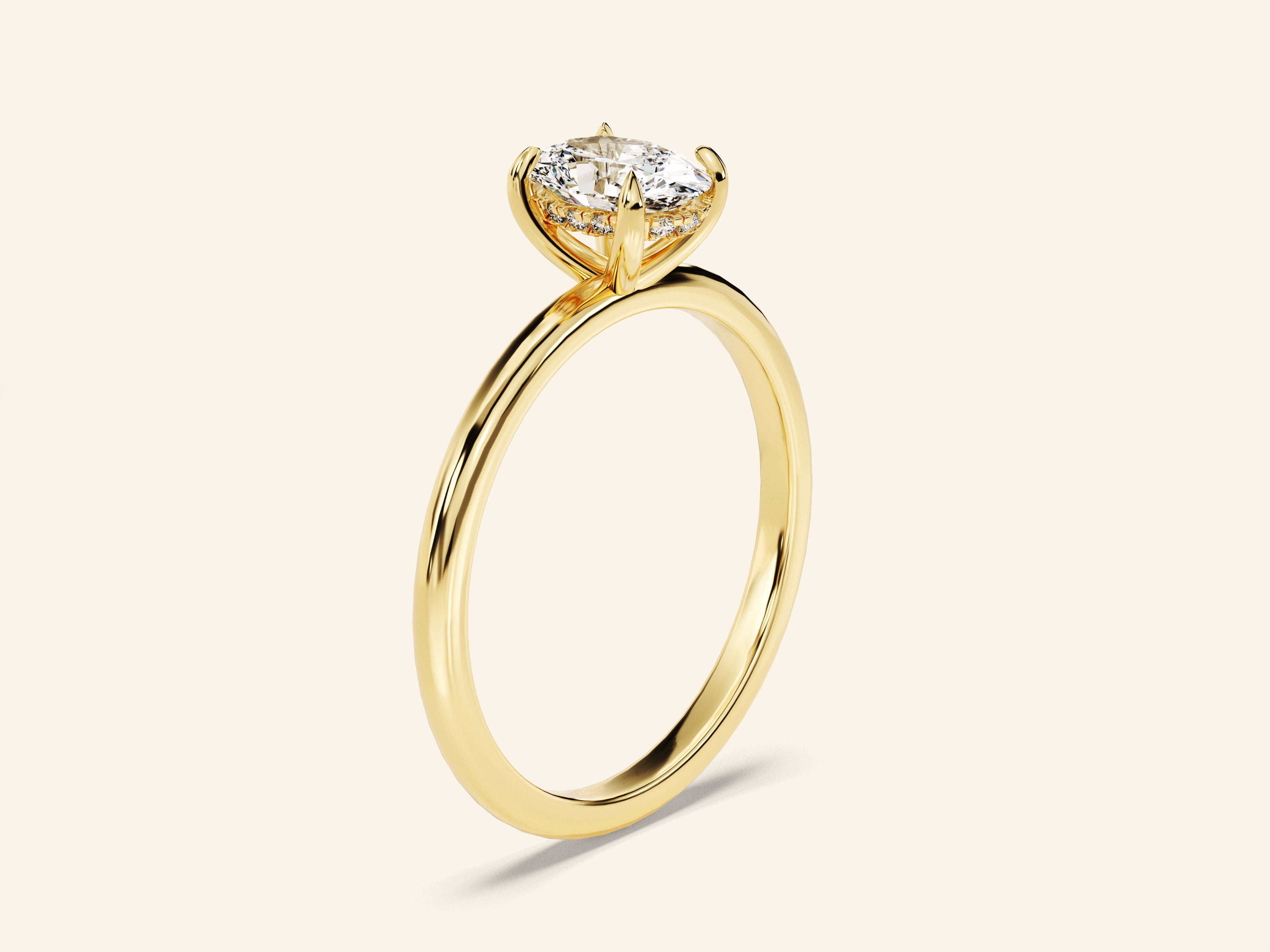 Hidden Halo Oval Engagement Ring
