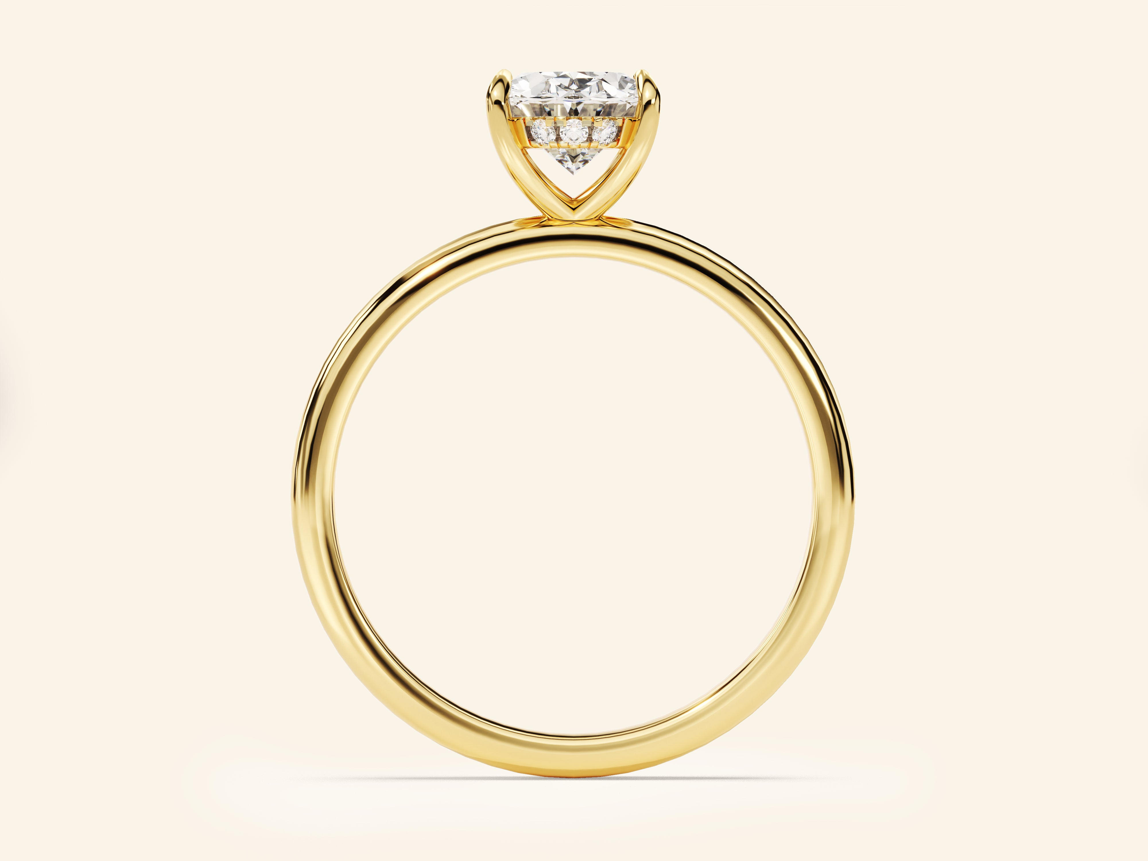 Hidden Halo Oval Engagement Ring