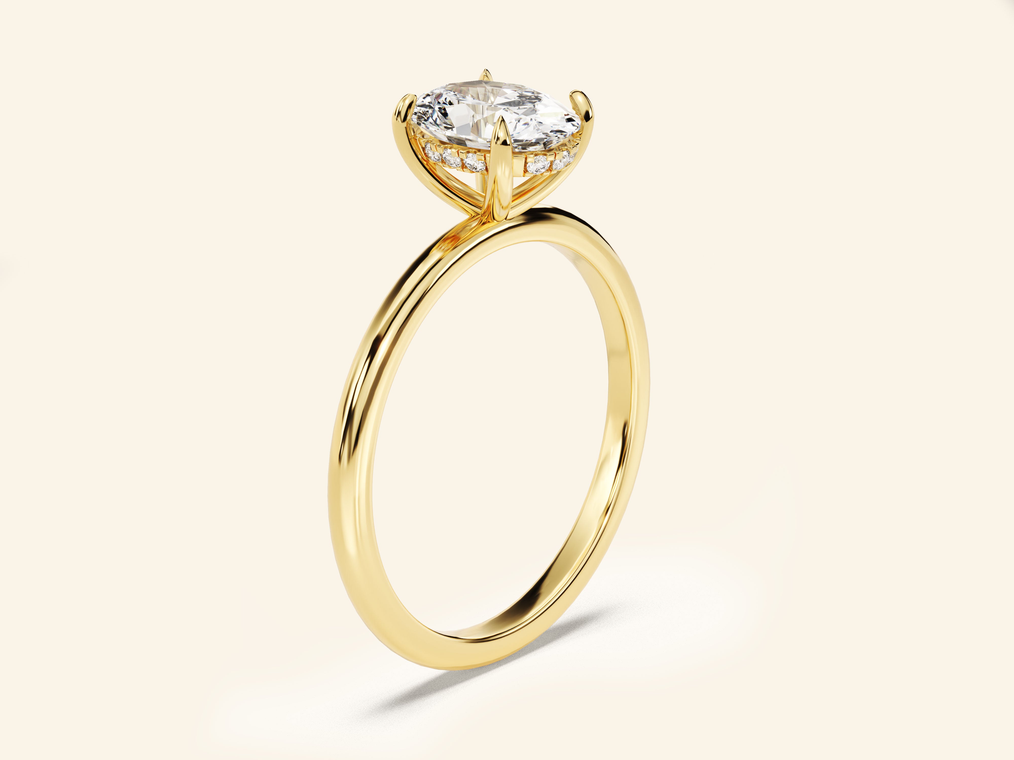 Hidden Halo Oval Engagement Ring