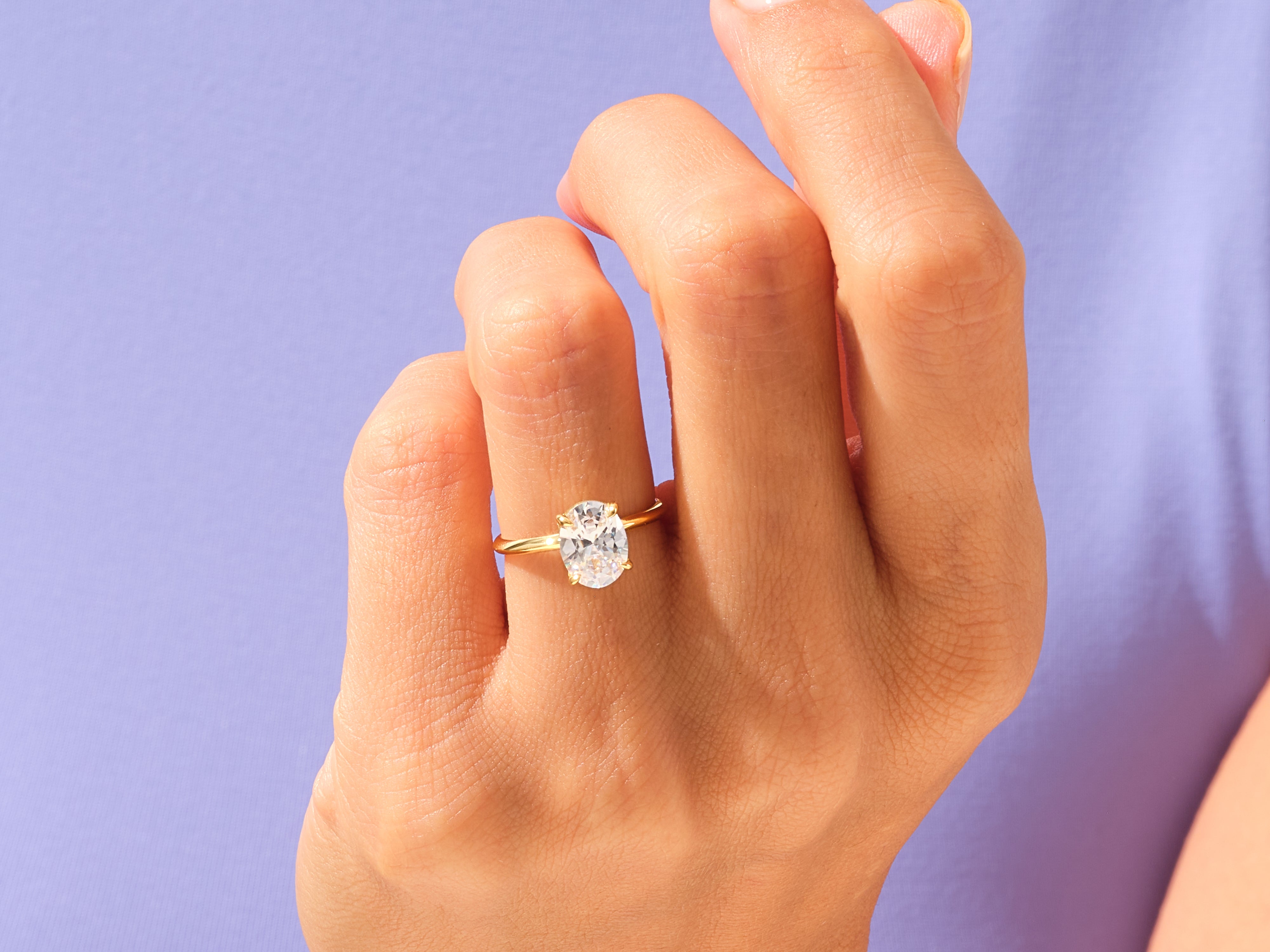 Hidden Halo Oval Engagement Ring