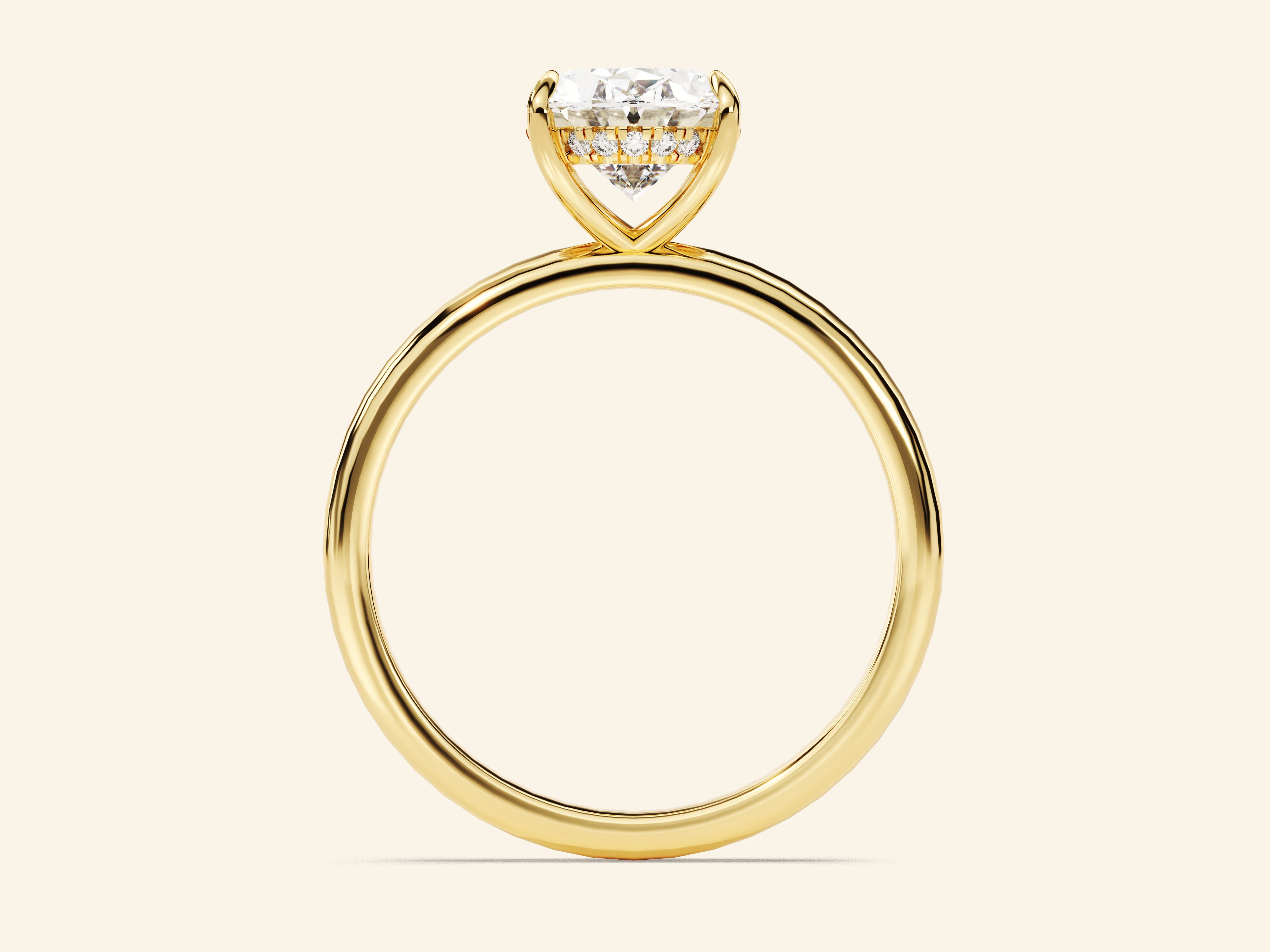 Hidden Halo Oval Engagement Ring