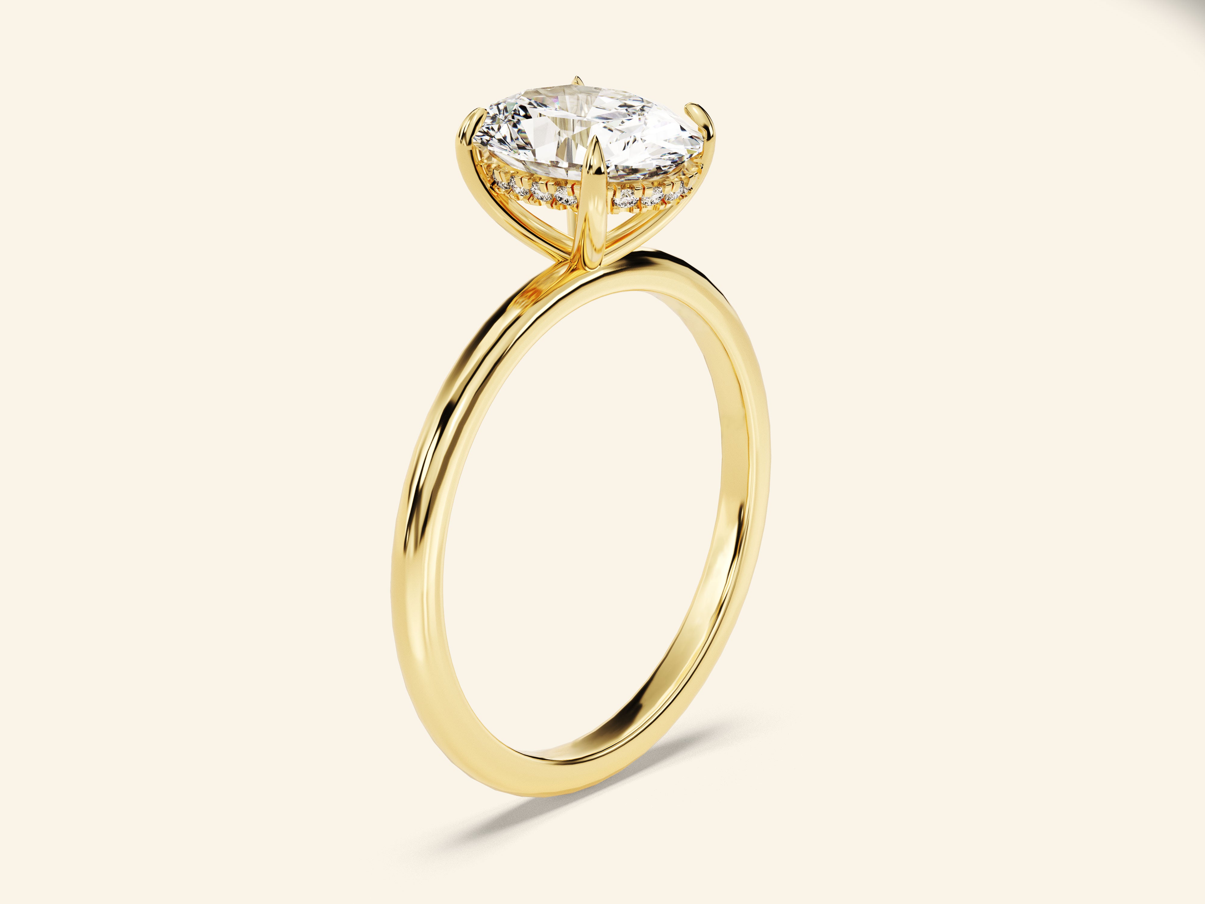 Hidden Halo Oval Engagement Ring