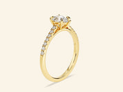 Pear Cut Engagement Ring with Pave Set Side Stones