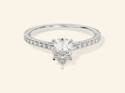 Pear Cut Engagement Ring with Pave Set Side Stones
