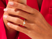 Pear Cut Engagement Ring with Pave Set Side Stones