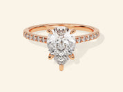 Pear Cut Engagement Ring with Pave Set Side Stones
