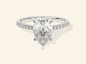 Pear Cut Engagement Ring with Pave Set Side Stones