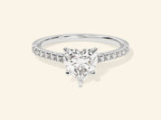 Heart Cut Engagement Ring with Pave Set Side Stones