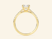 Radiant Cut Engagement Ring with Pave Set Side Stones