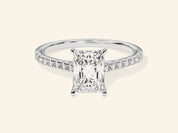 Radiant Cut Engagement Ring with Pave Set Side Stones
