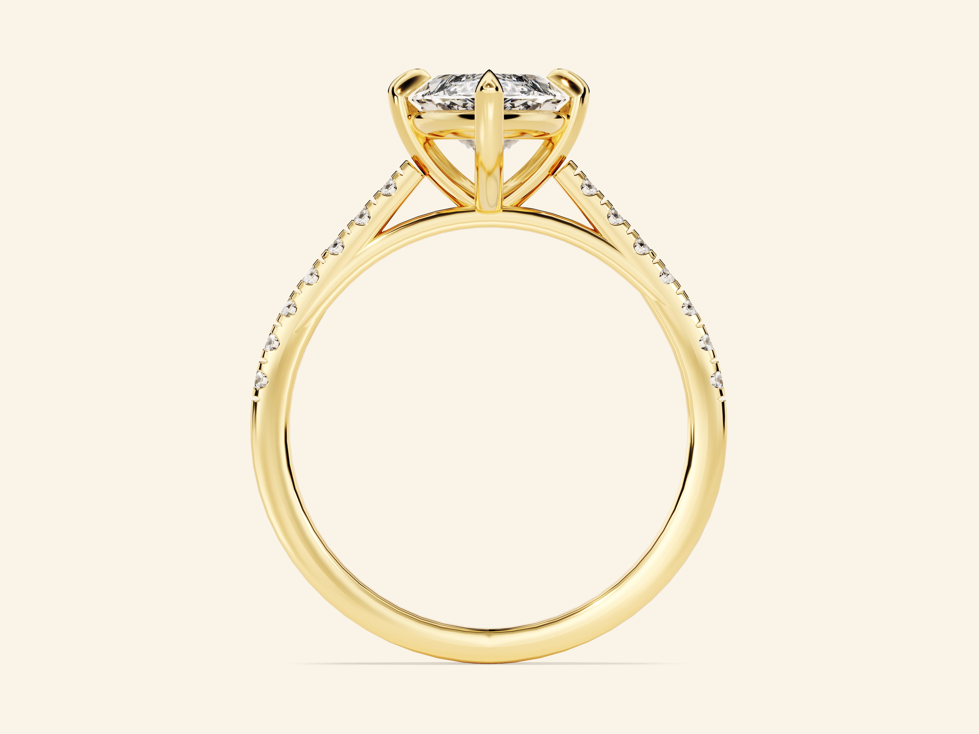 Marquise Cut Engagement Ring with Pave Set Side Stones