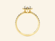 Pear Halo Engagement Ring with Pave Set Side Stones