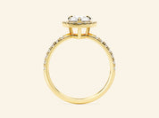 Pear Halo Engagement Ring with Pave Set Side Stones