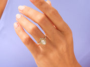 Marquise Halo Engagement Ring with Pave Set Side Stones