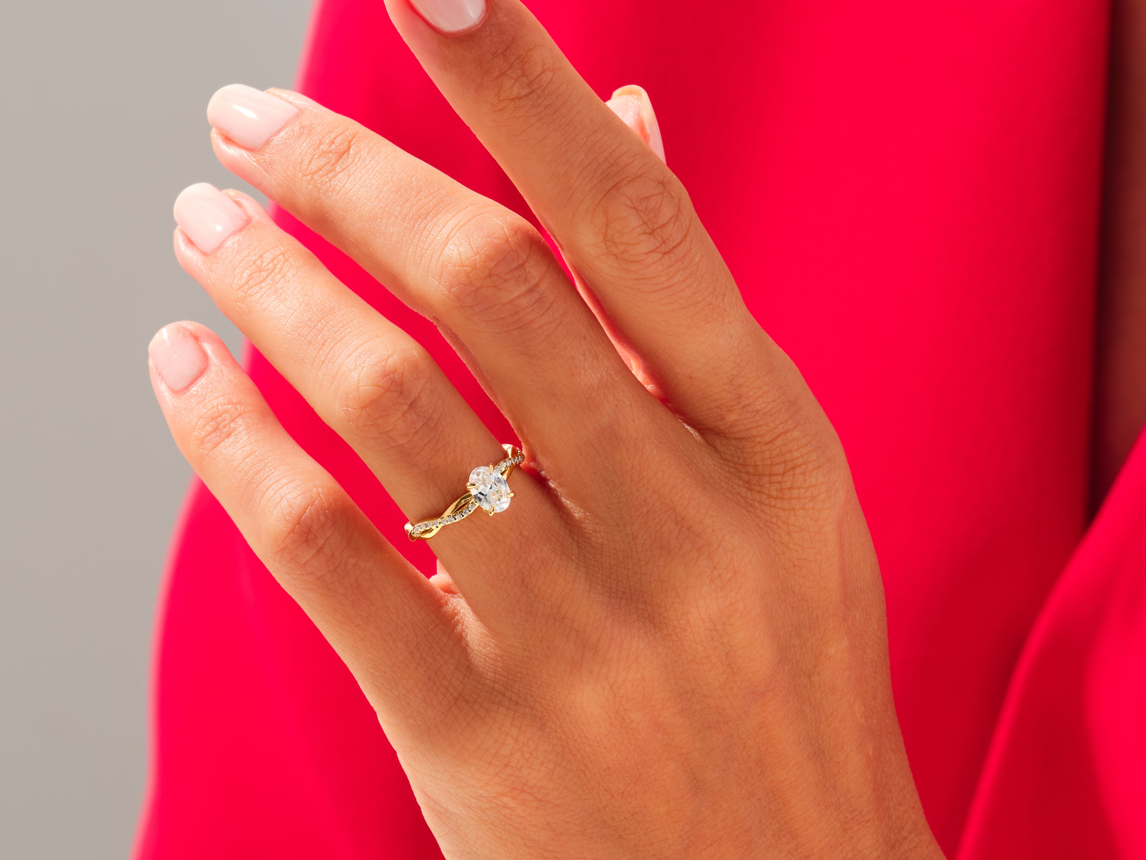 Oval Twisted Engagement Ring