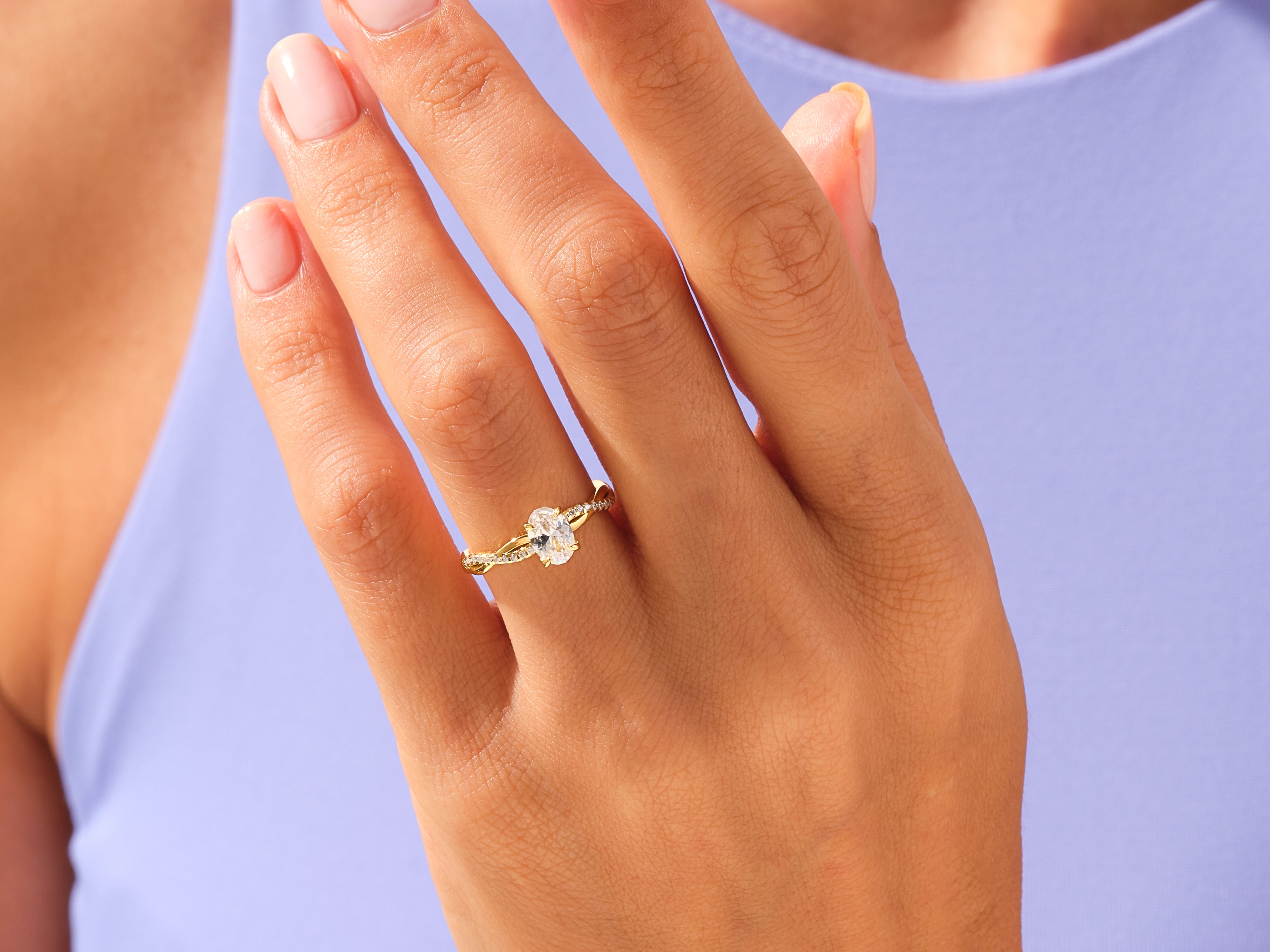Oval Twisted Engagement Ring