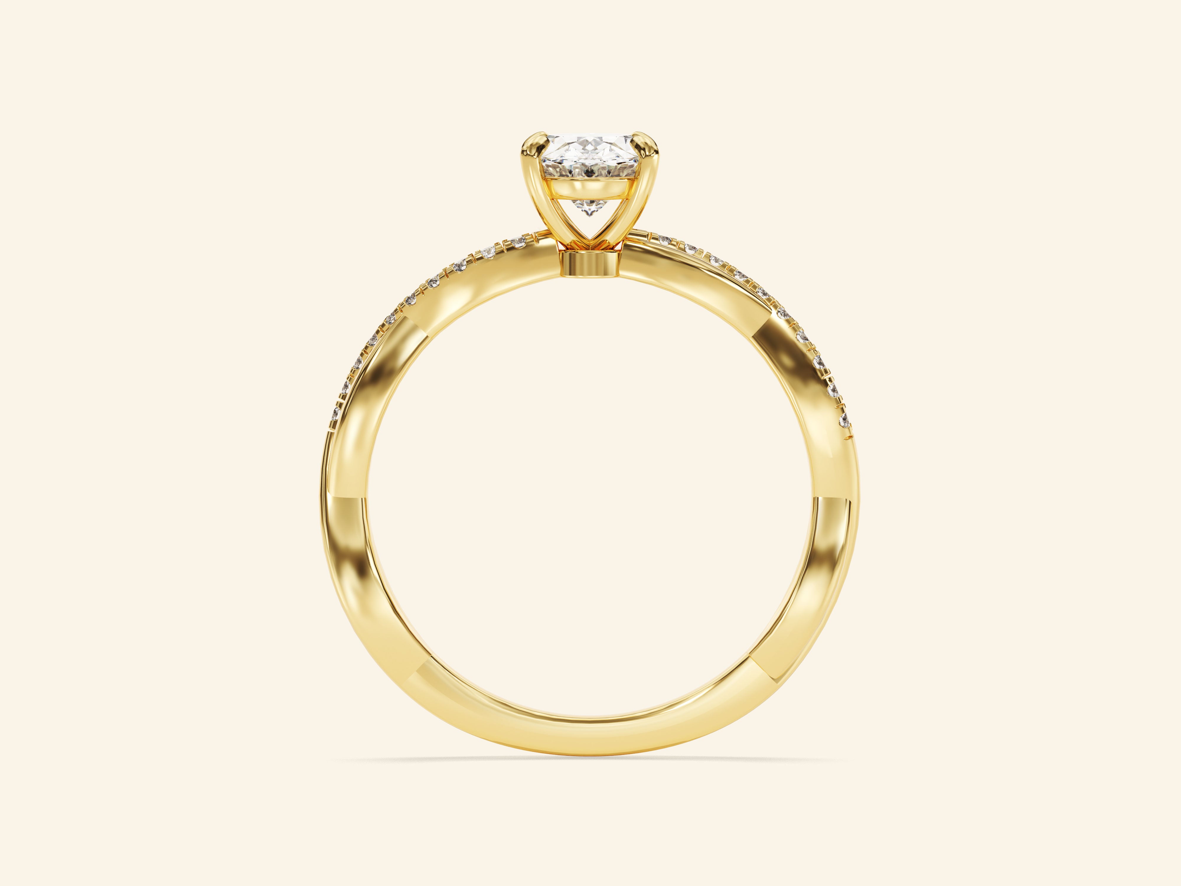 Oval Twisted Engagement Ring