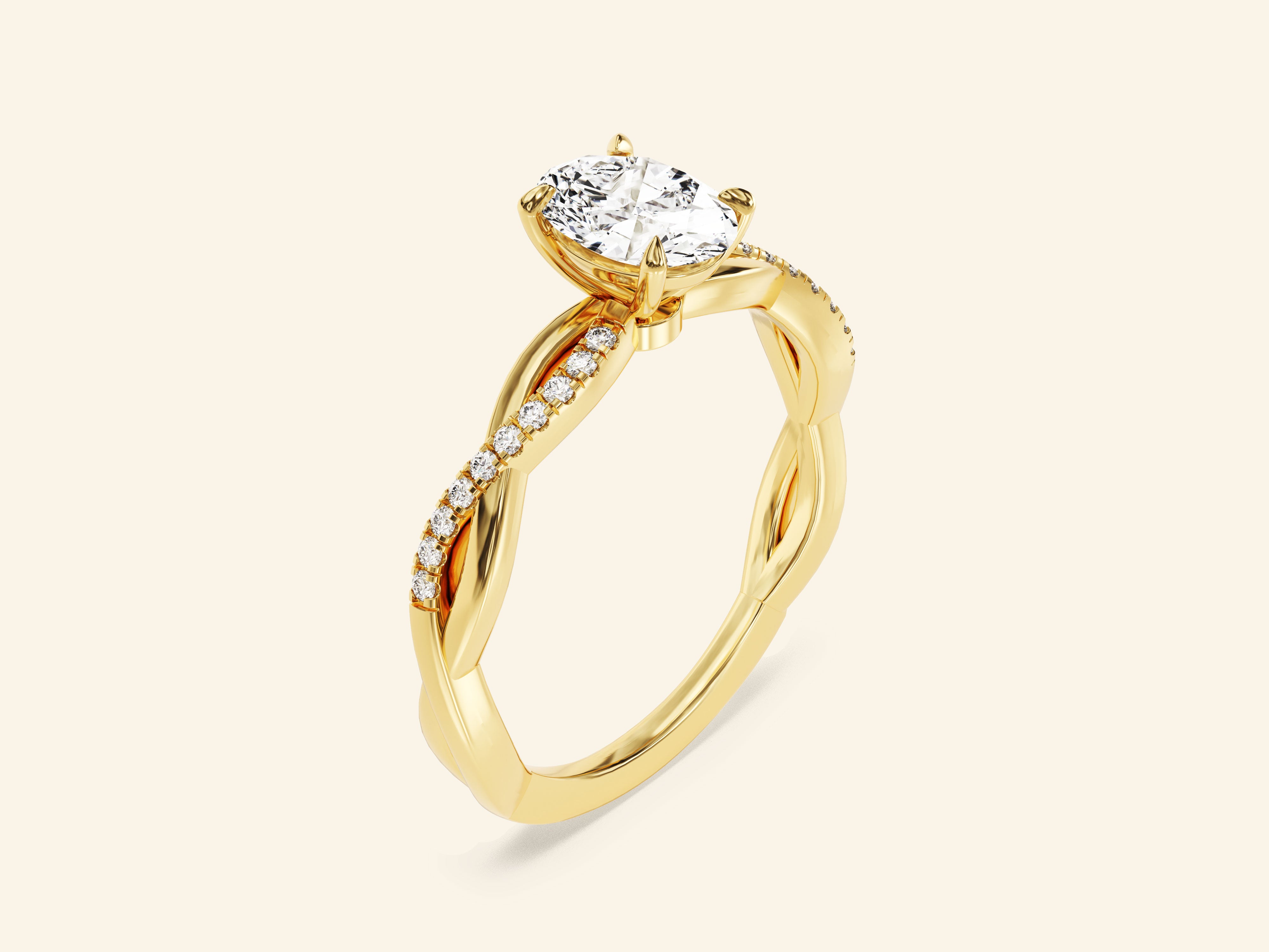Oval Twisted Engagement Ring
