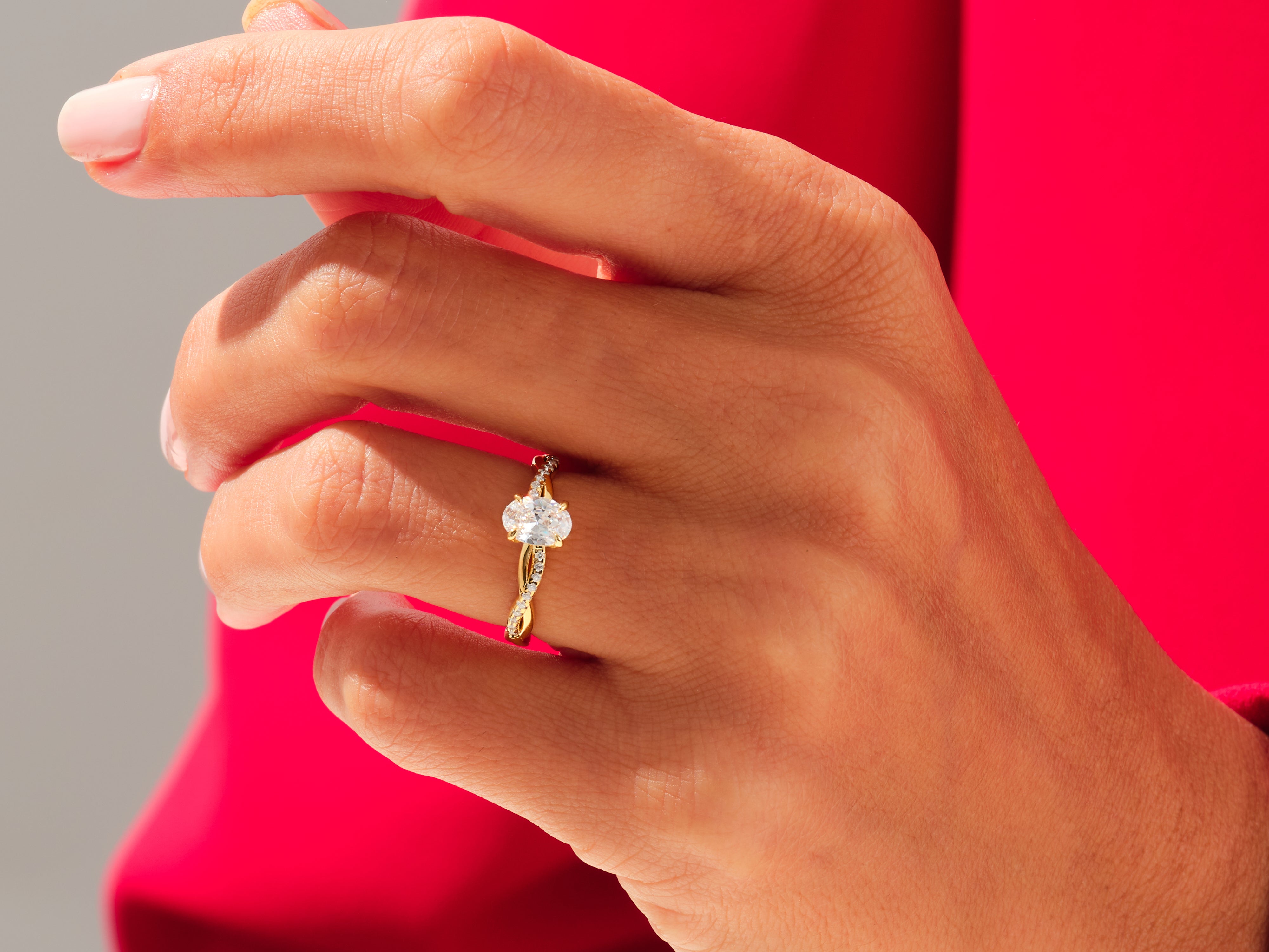Oval Twisted Engagement Ring