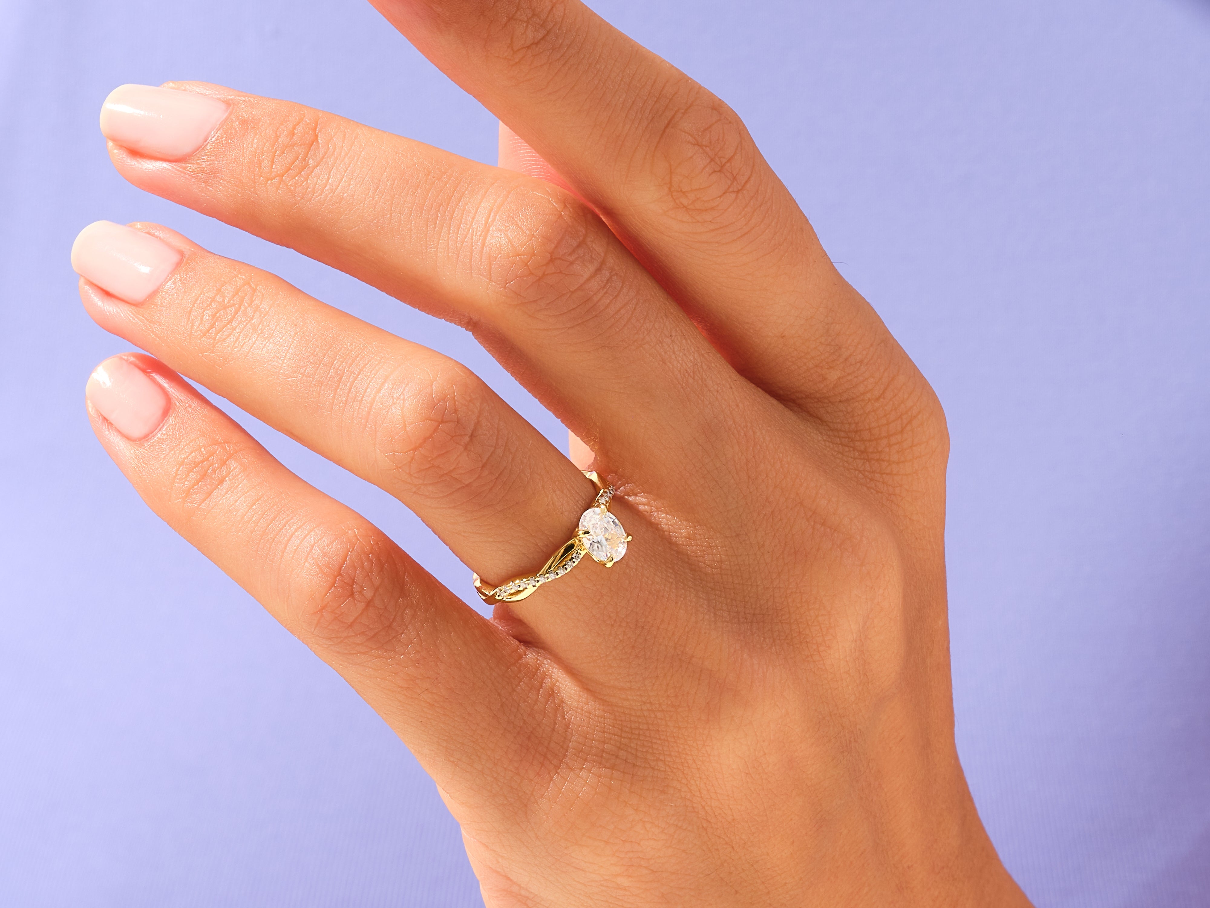 Oval Twisted Engagement Ring