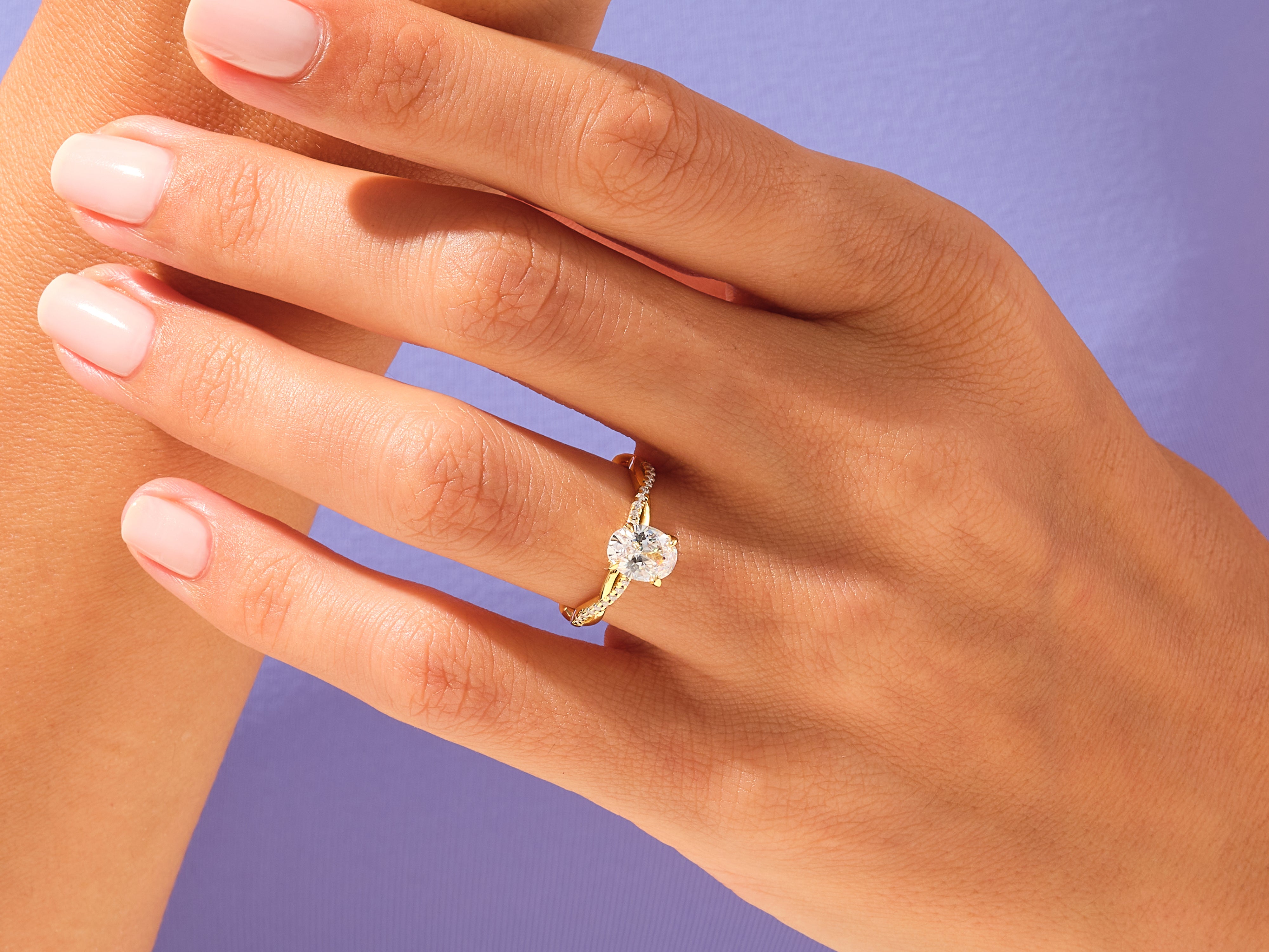 Oval Twisted Engagement Ring