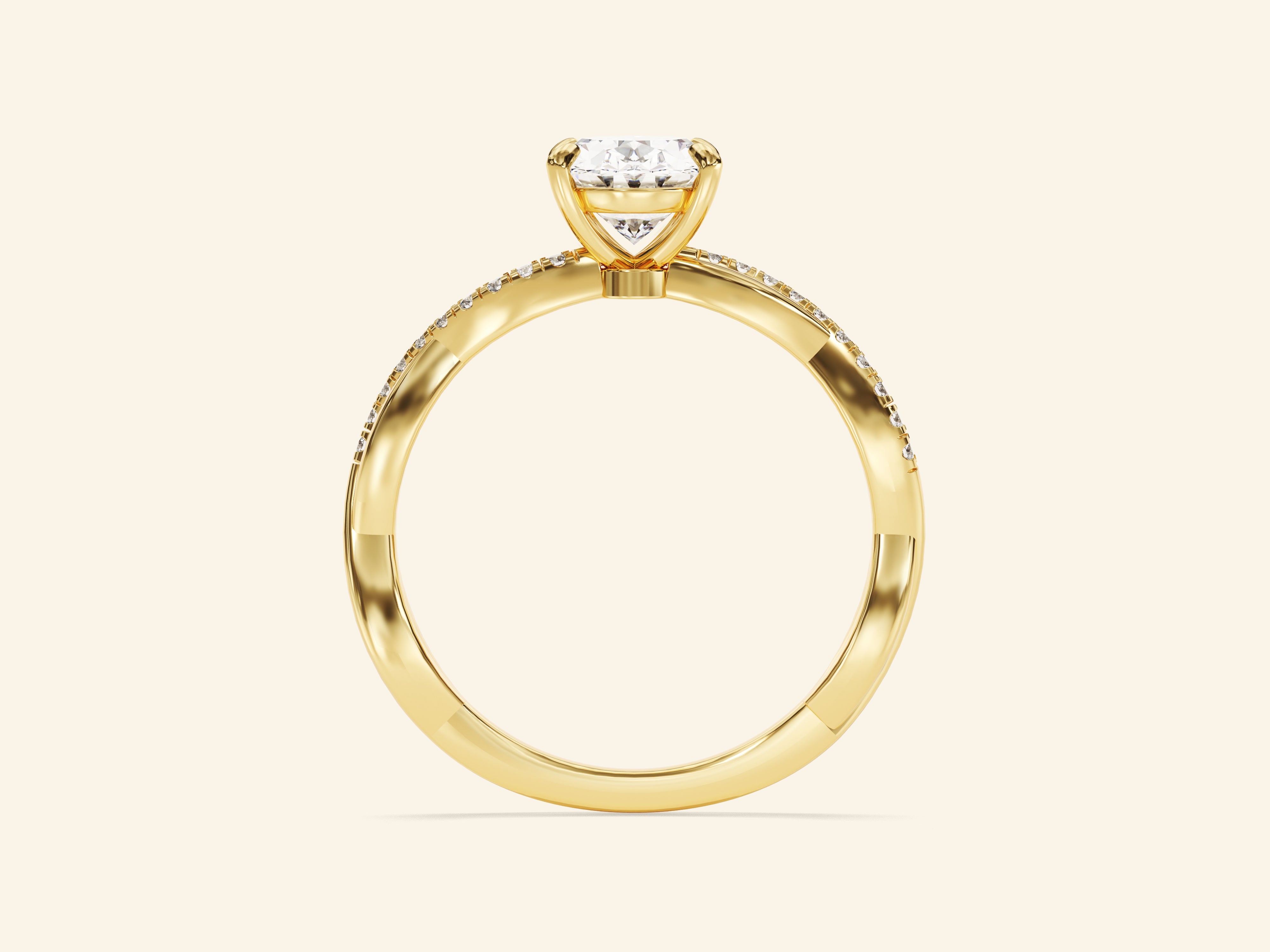 Oval Twisted Engagement Ring