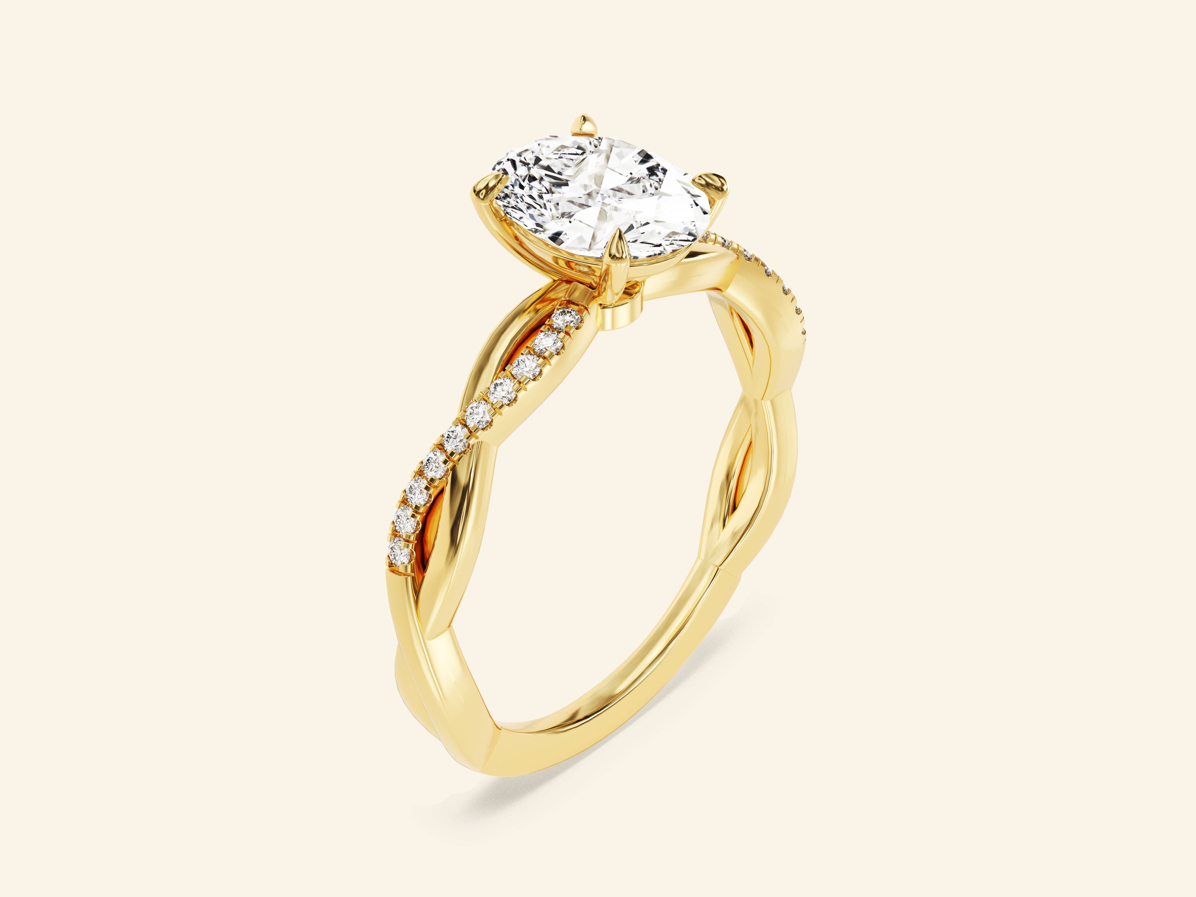 Oval Twisted Engagement Ring