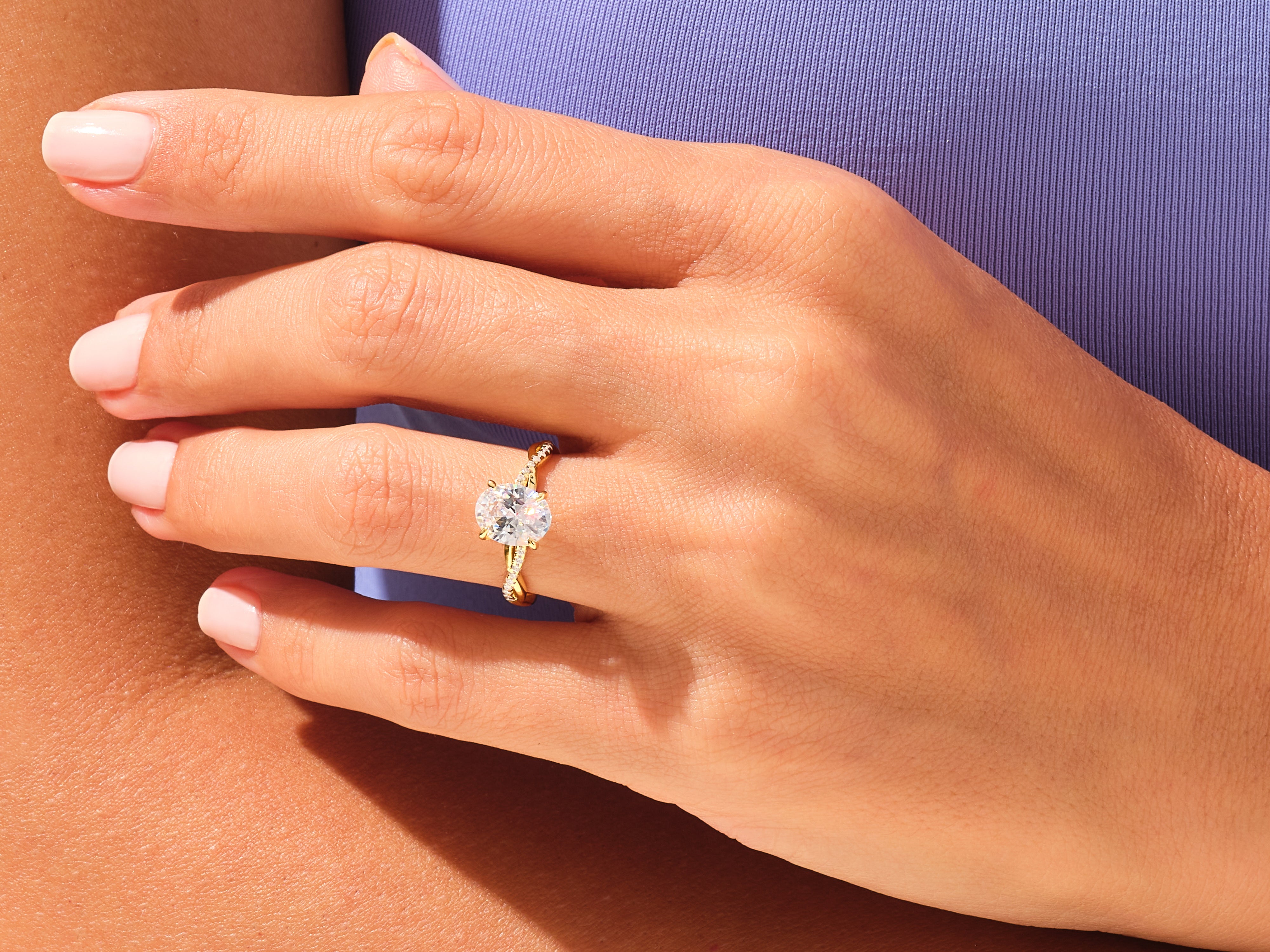 Oval Twisted Engagement Ring