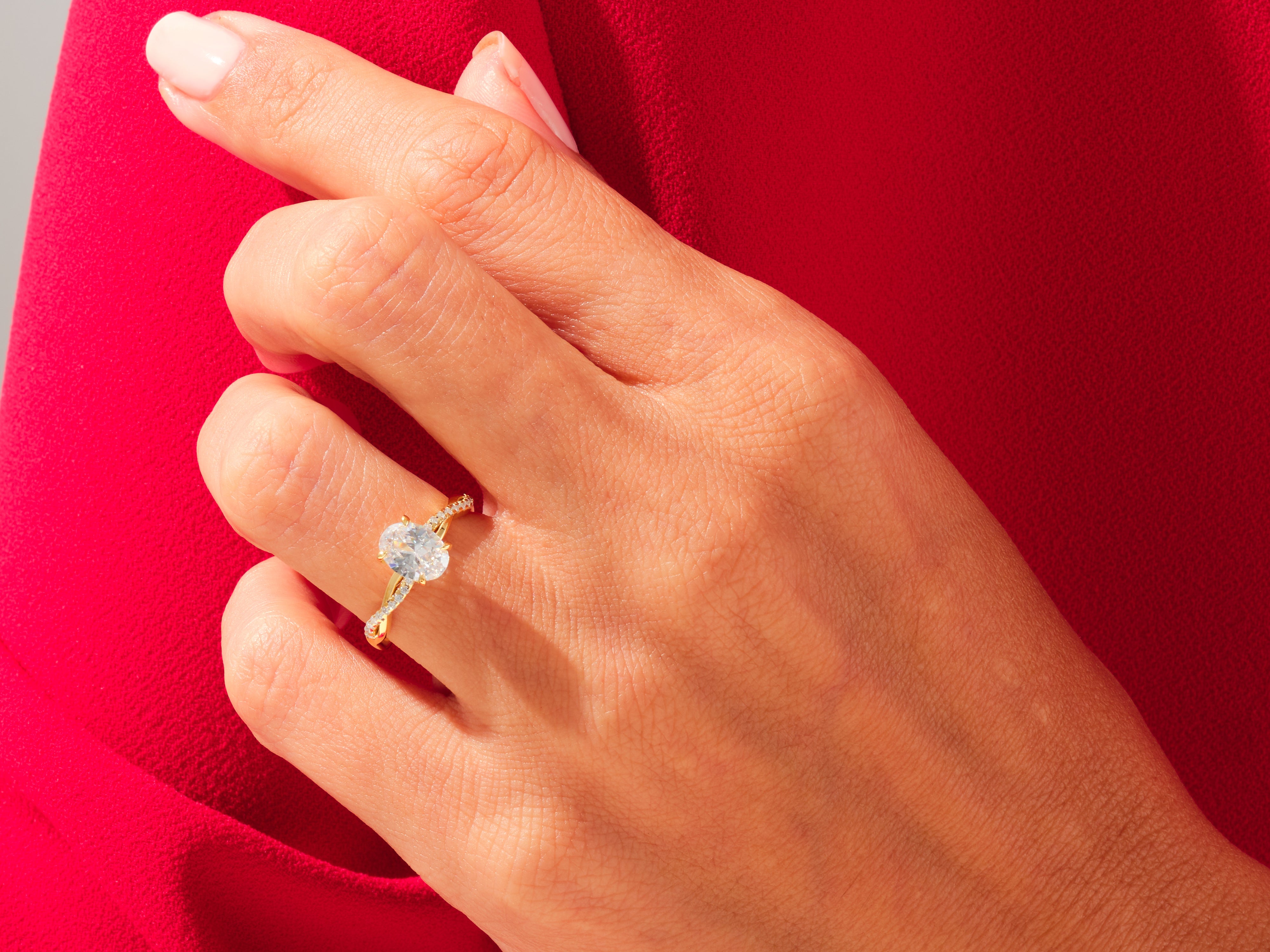 Oval Twisted Engagement Ring