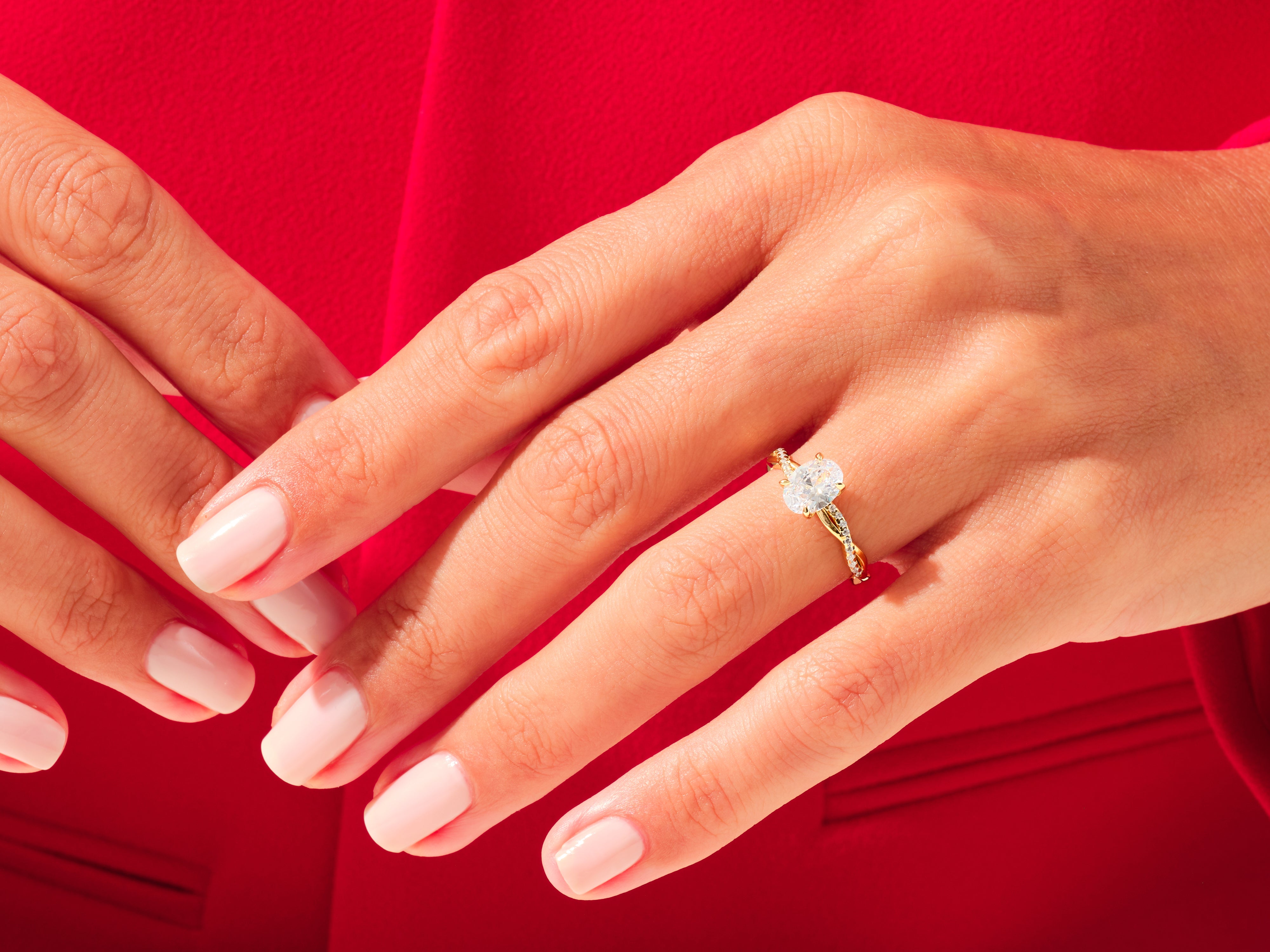 Oval Twisted Engagement Ring