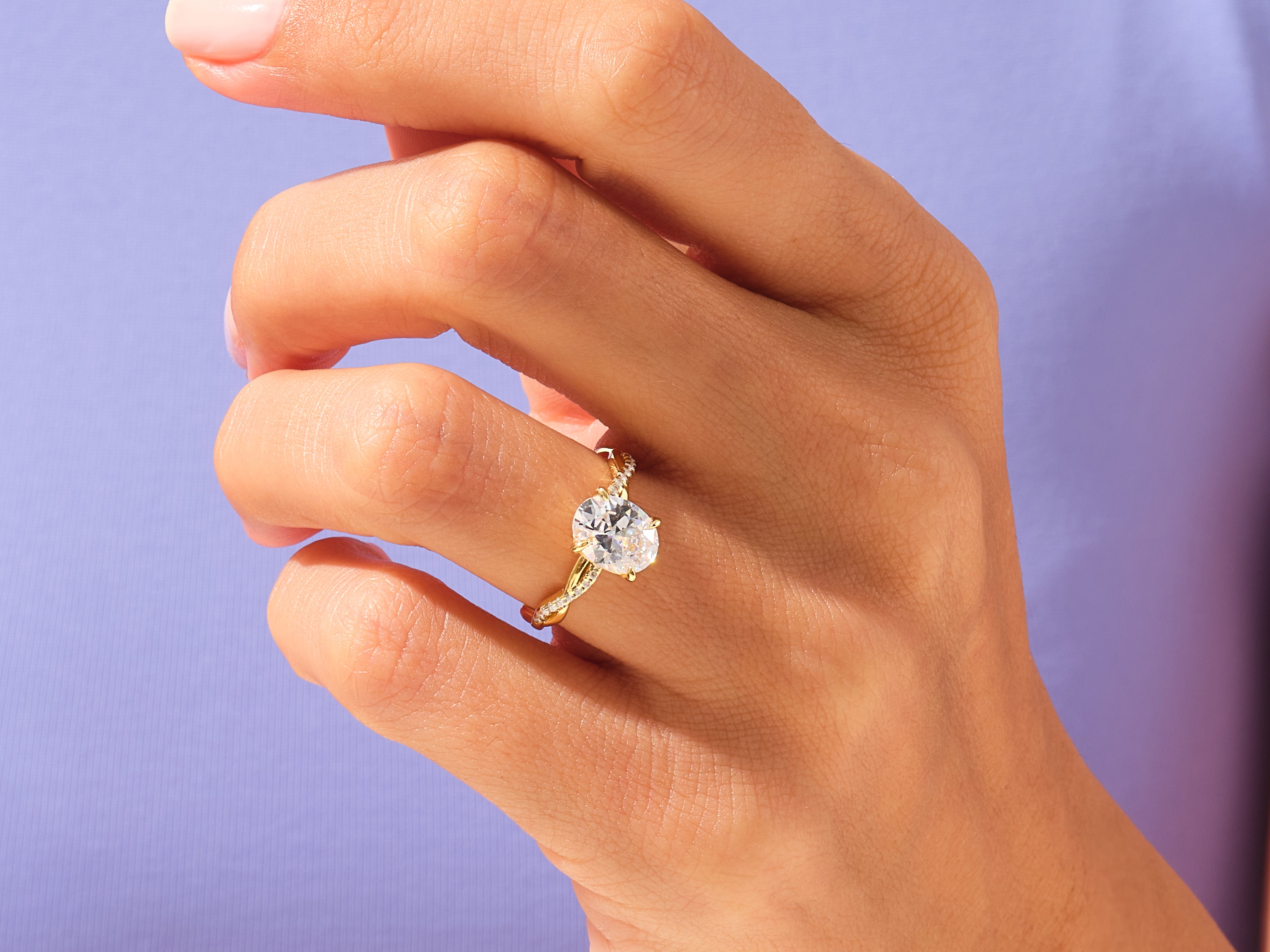 Oval Twisted Engagement Ring