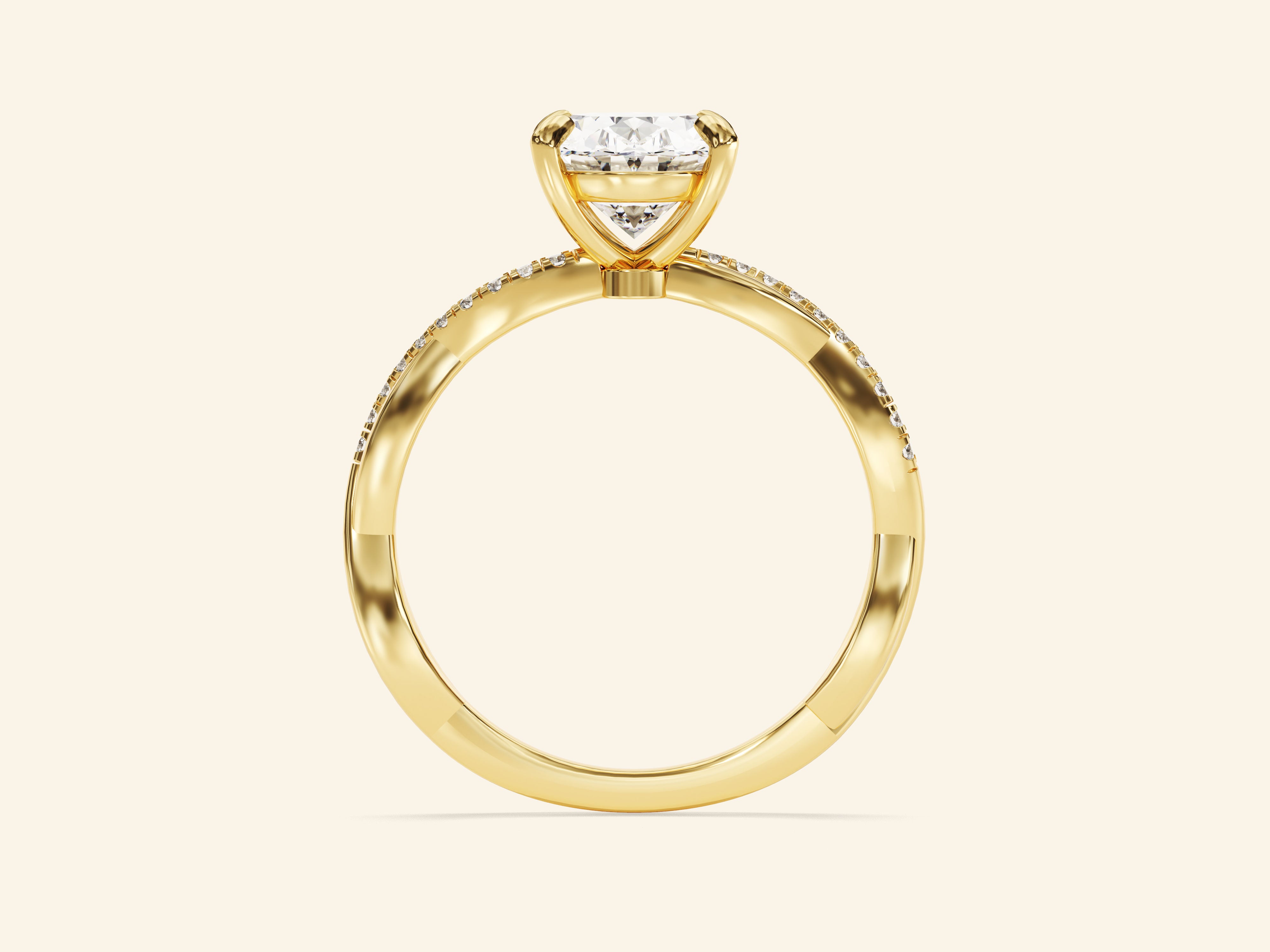 Oval Twisted Engagement Ring