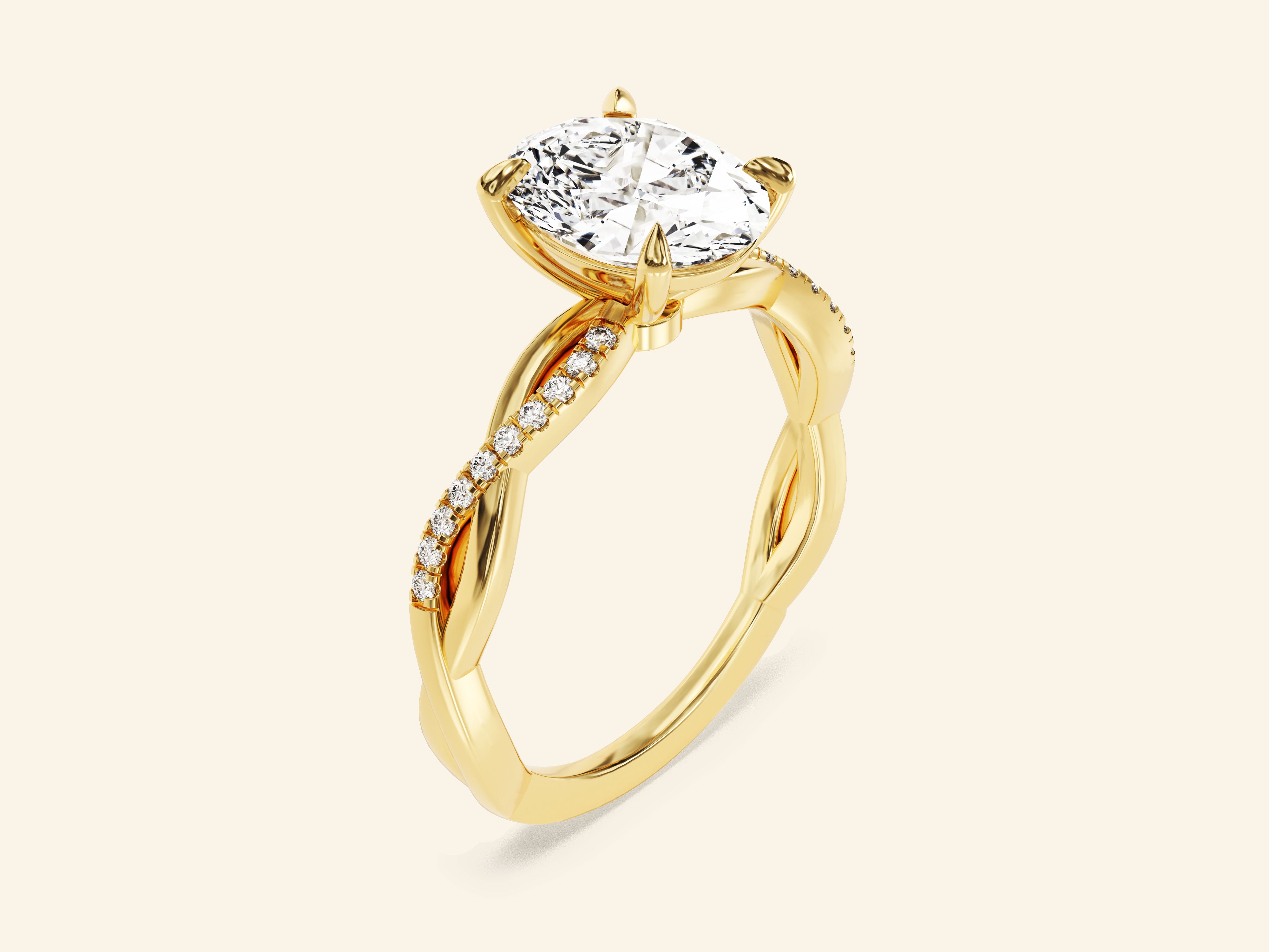 Oval Twisted Engagement Ring