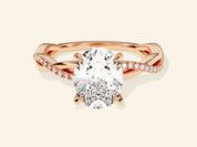 Oval Twisted Engagement Ring