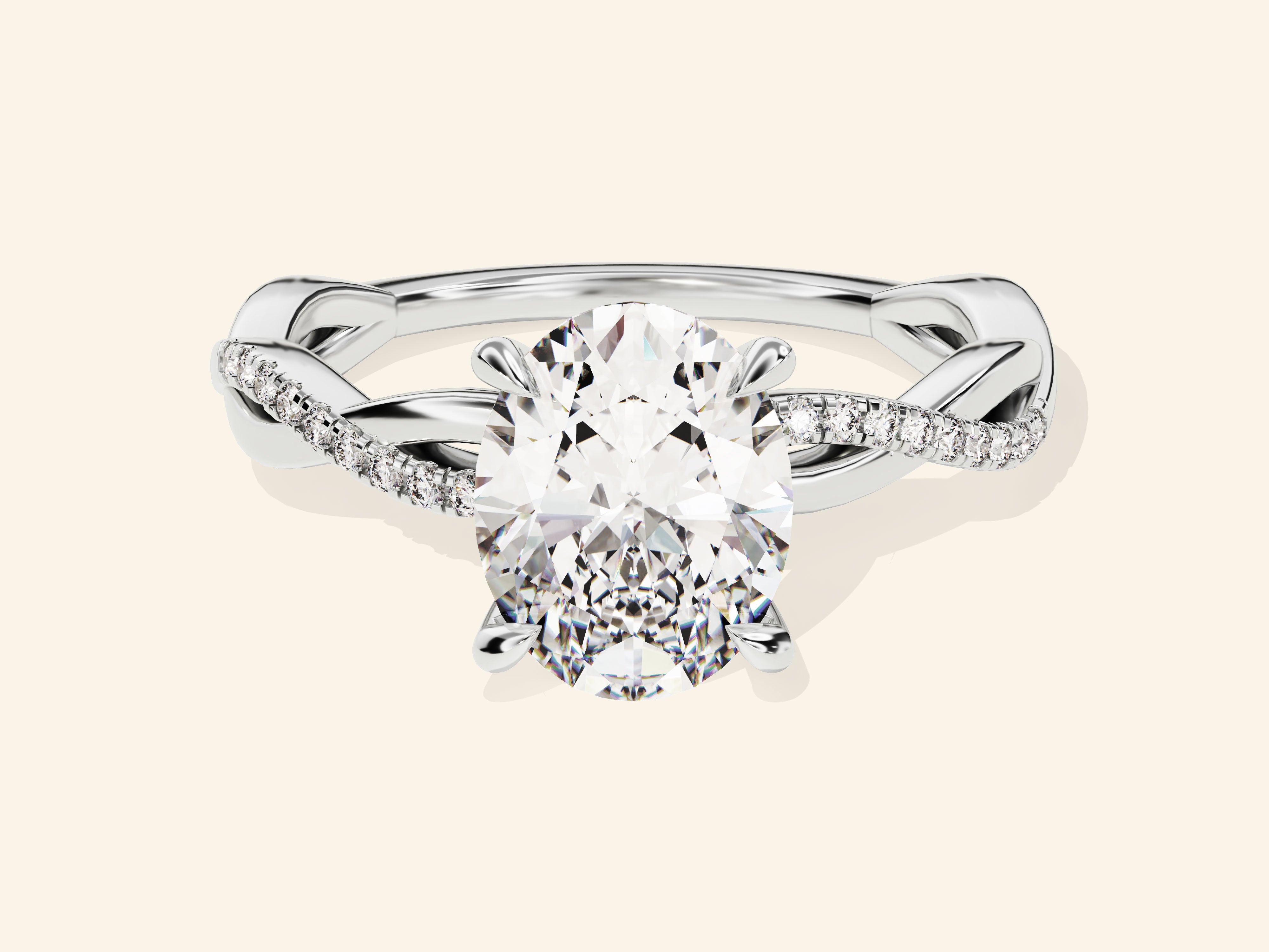 Oval Twisted Engagement Ring