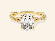 Oval Twisted Engagement Ring