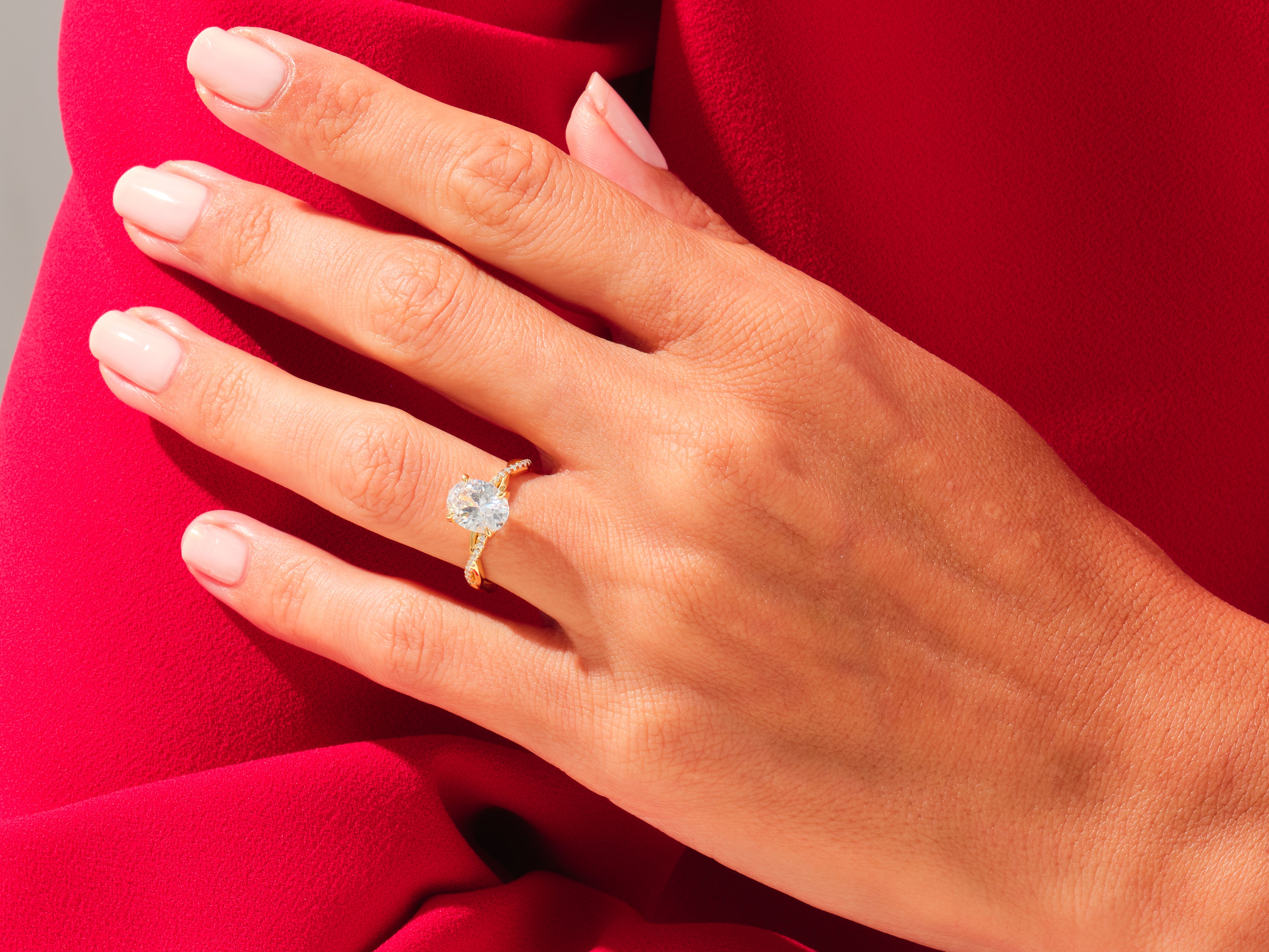 Oval Twisted Engagement Ring