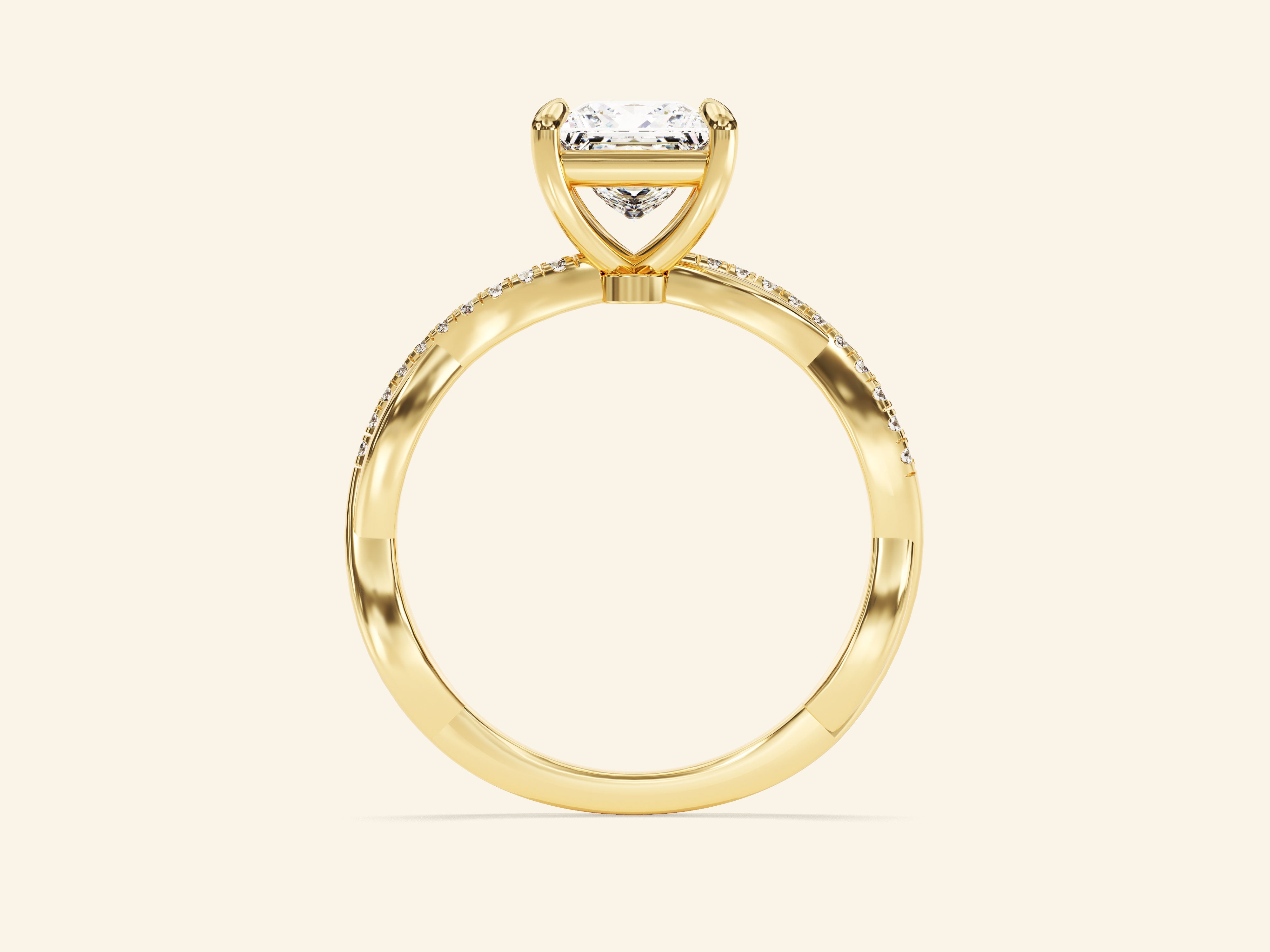 Princess Twisted Engagement Ring