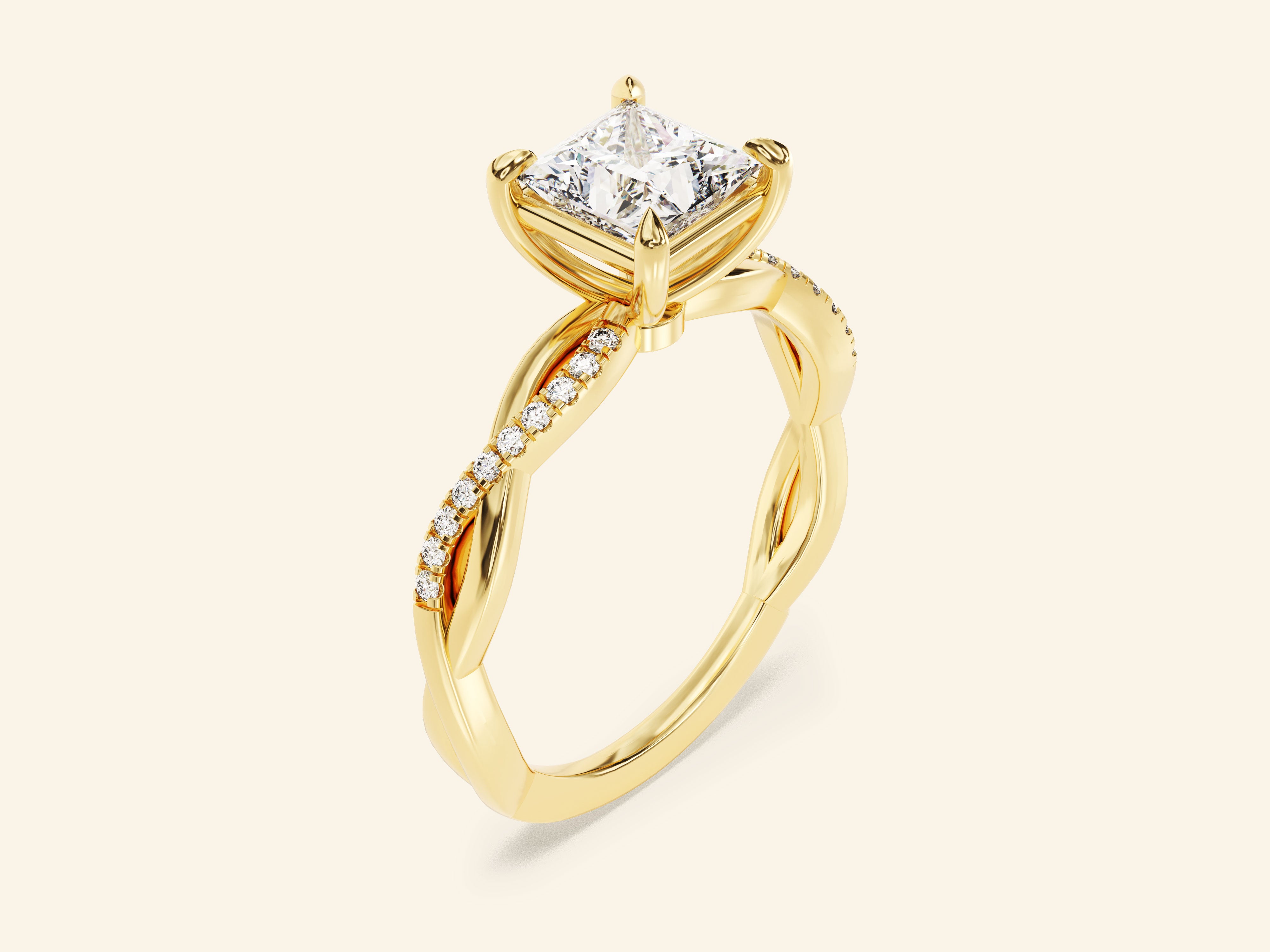 Princess Twisted Engagement Ring