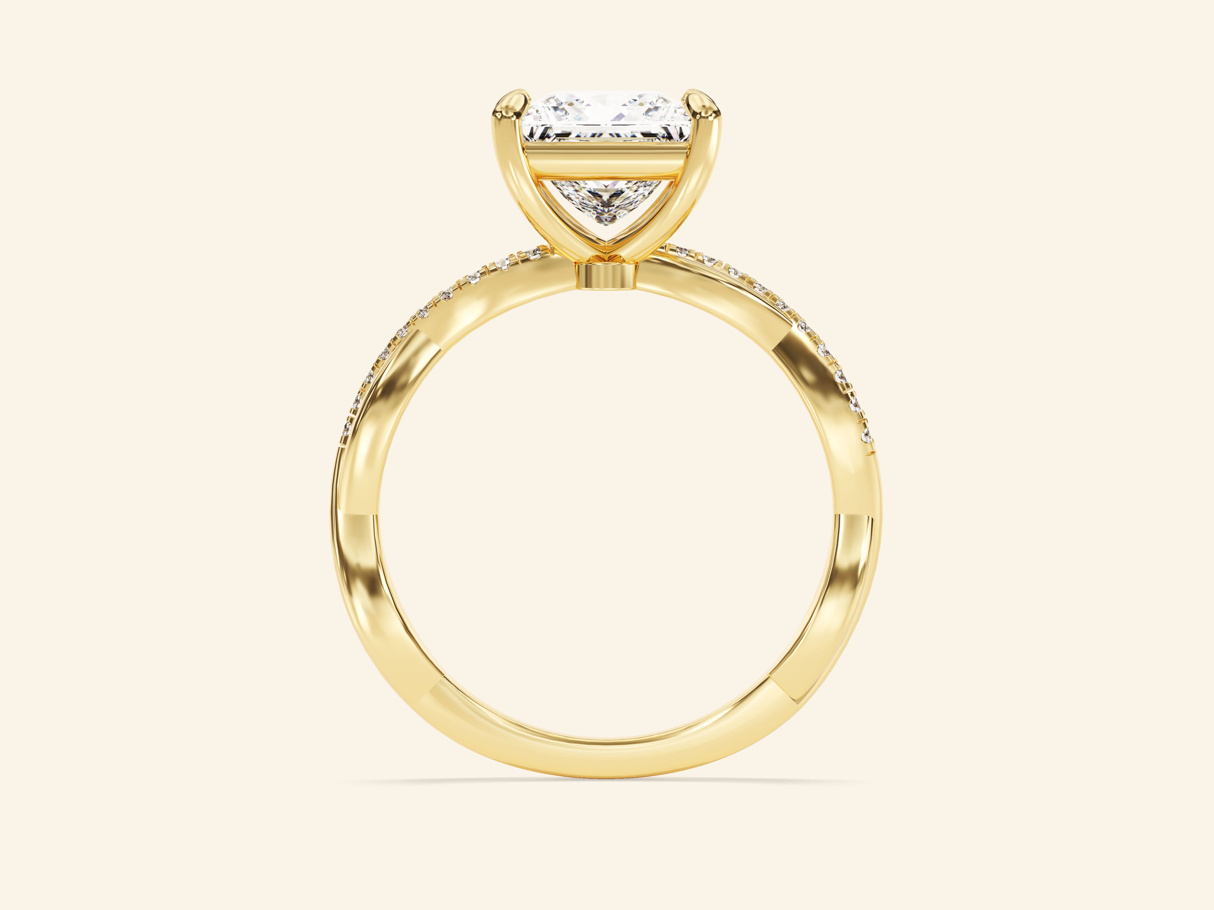 Princess Twisted Engagement Ring
