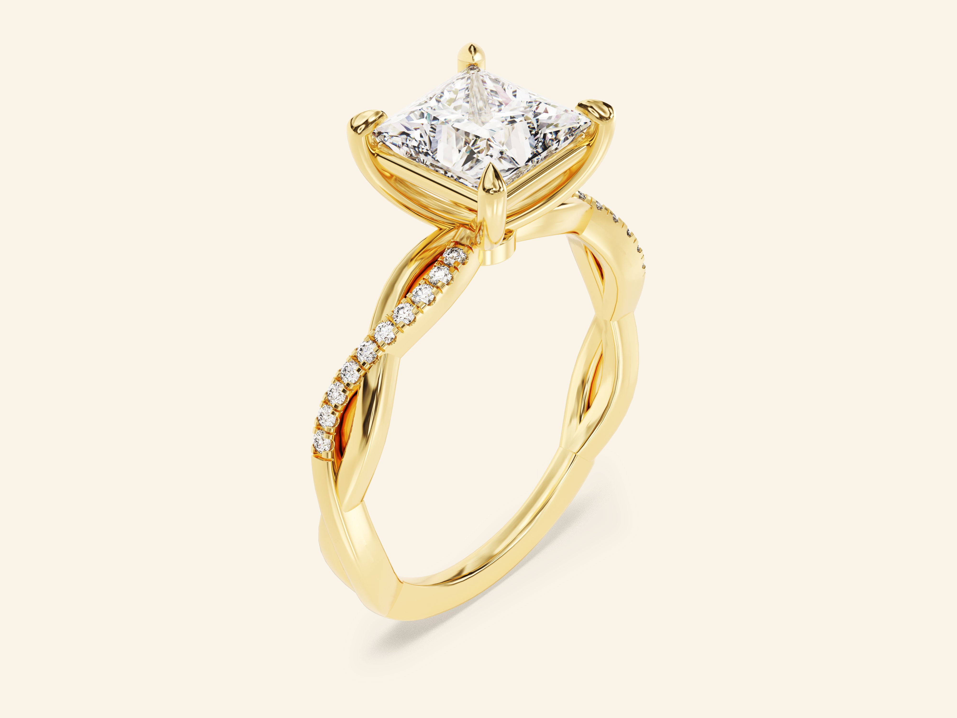 Princess Twisted Engagement Ring