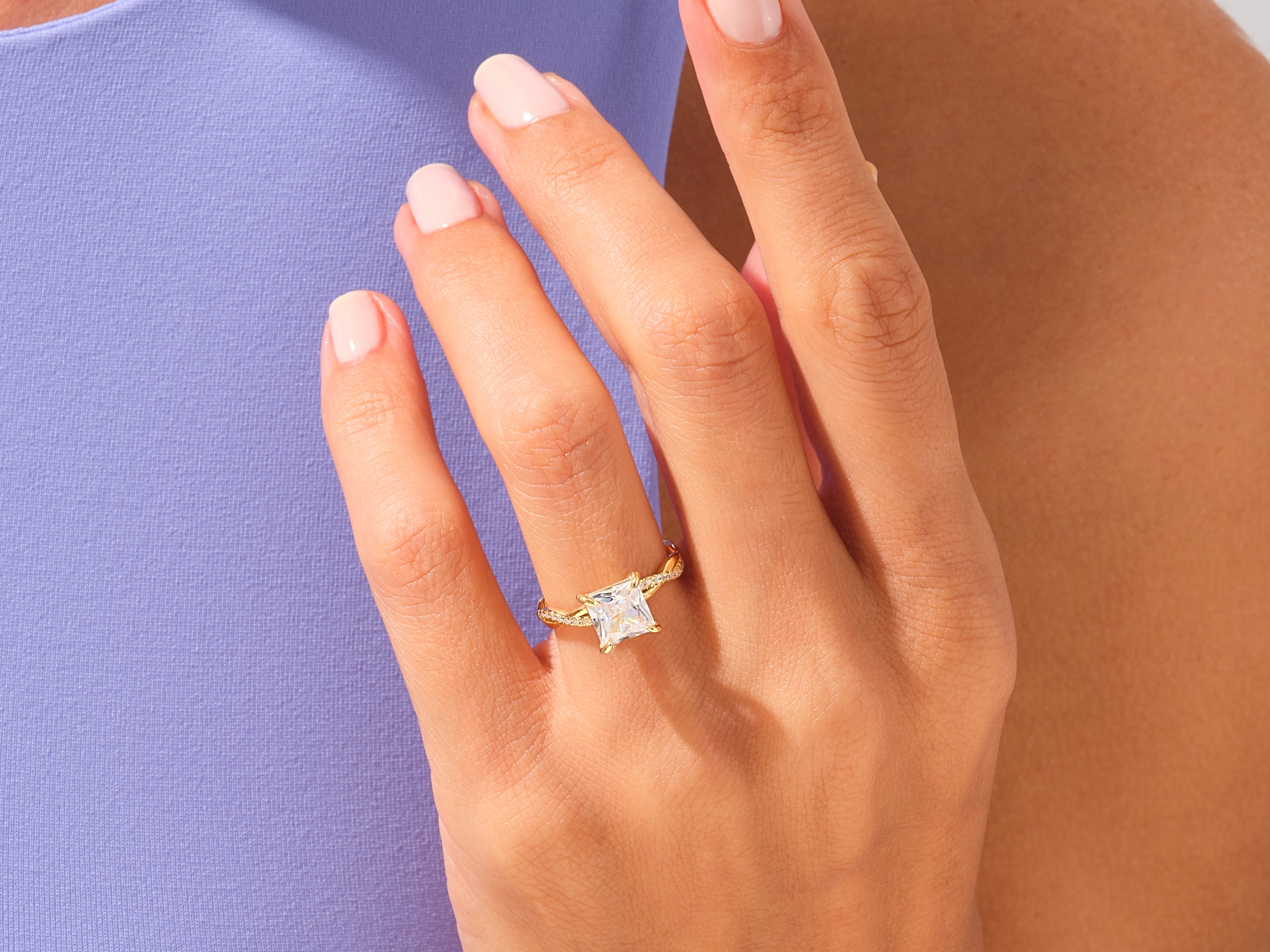 Princess Twisted Engagement Ring