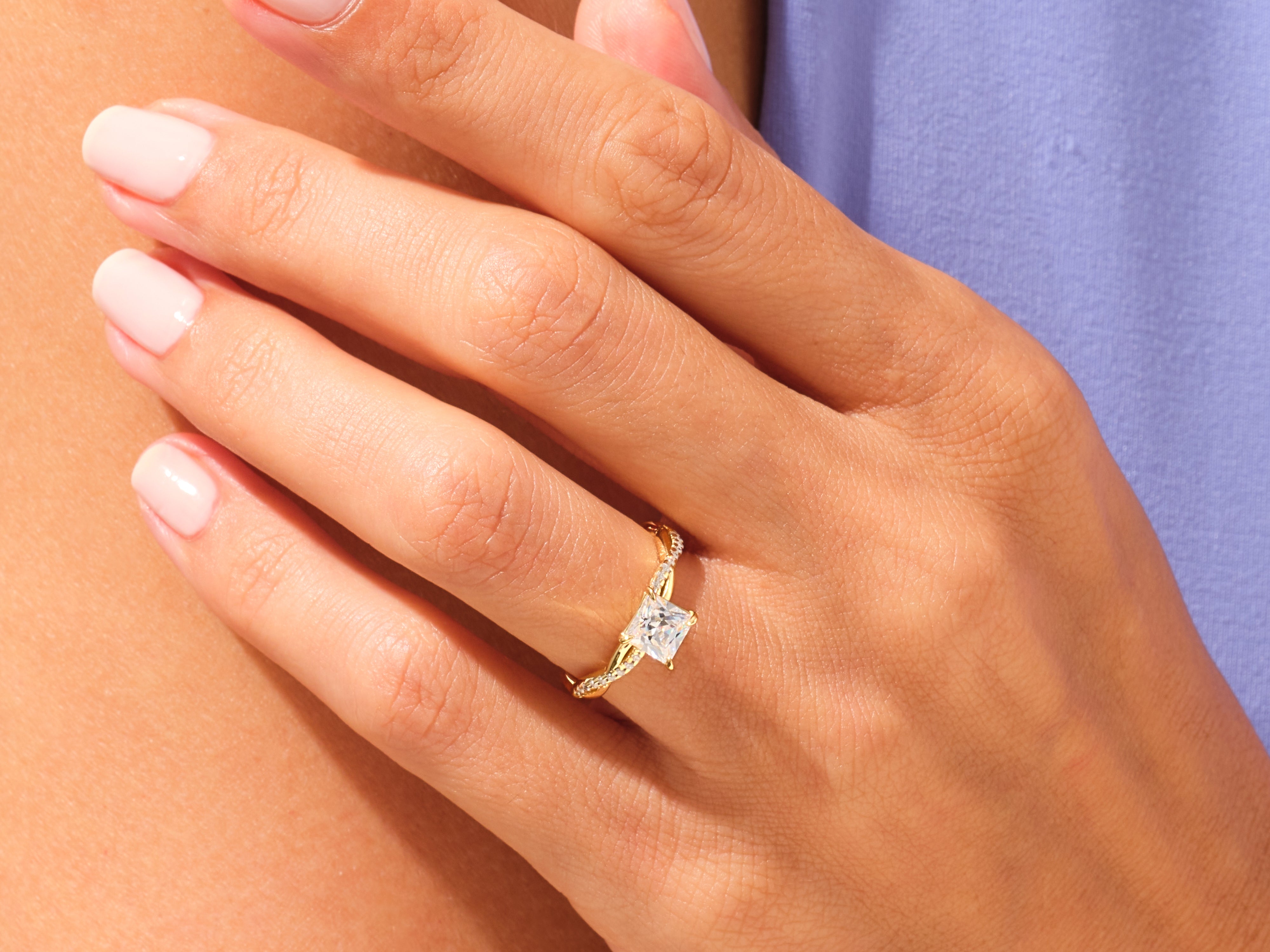 Princess Twisted Engagement Ring