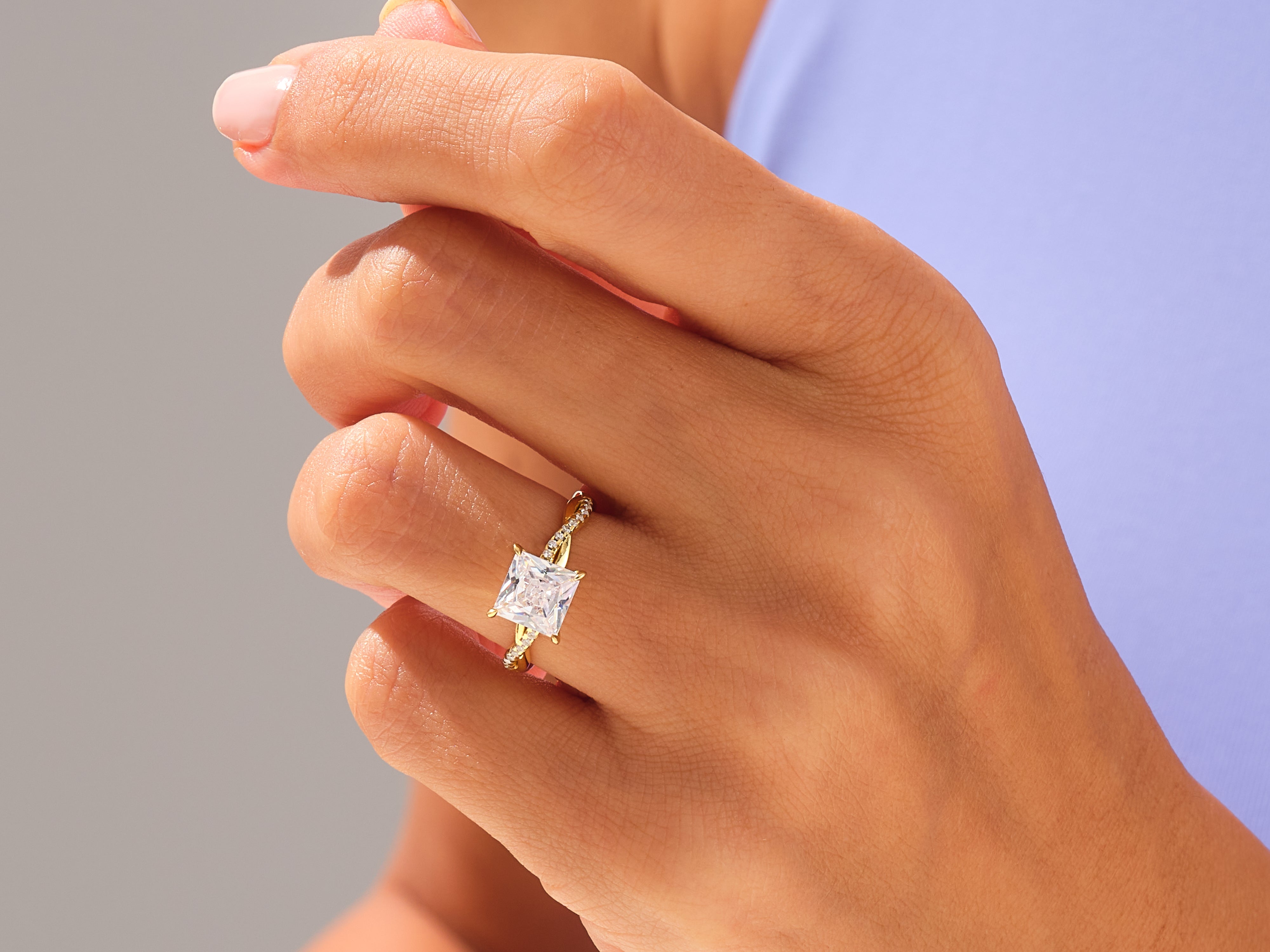 Princess Twisted Engagement Ring