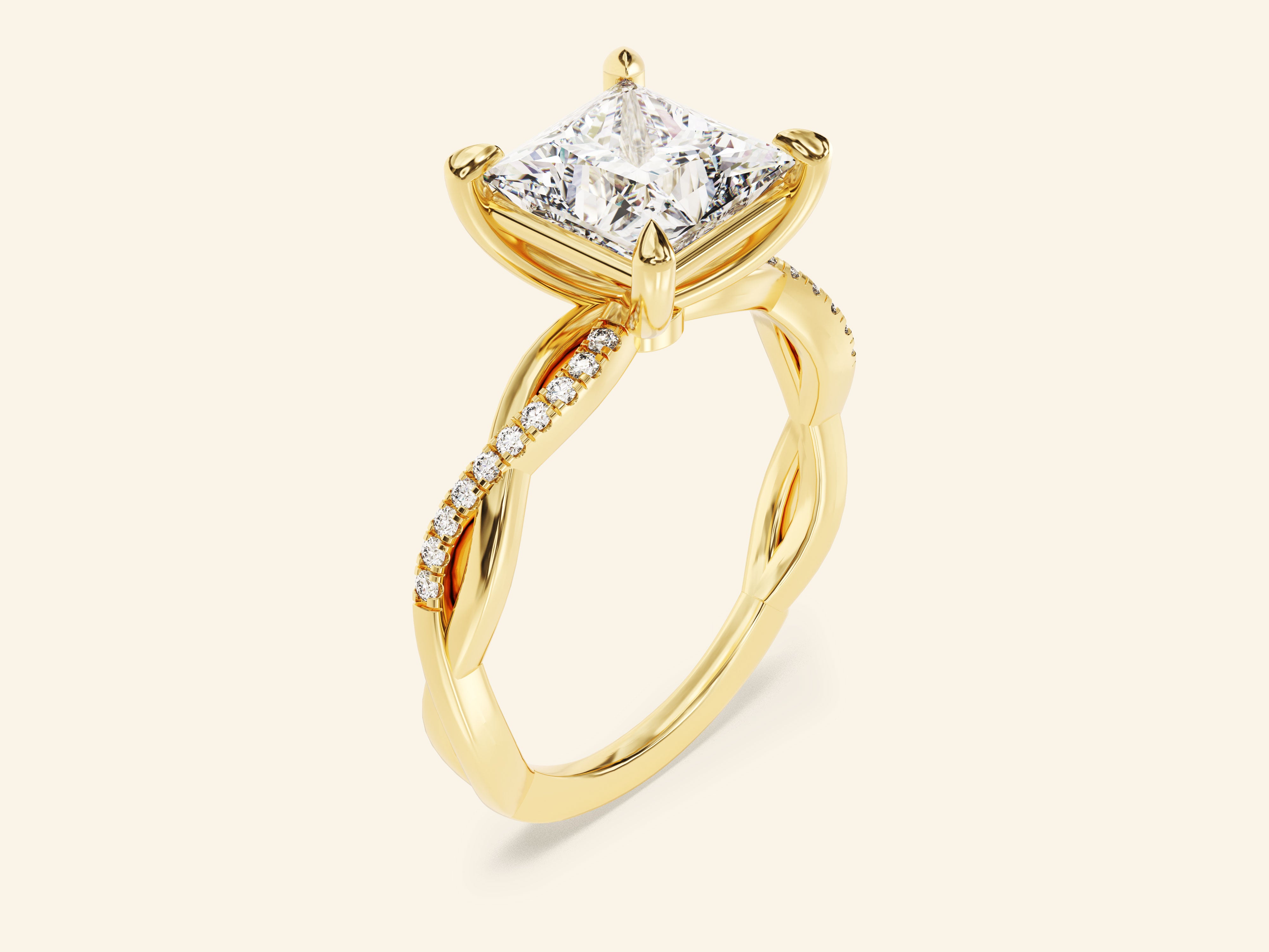 Princess Twisted Engagement Ring