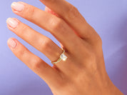 Emerald Twisted Engagement Ring